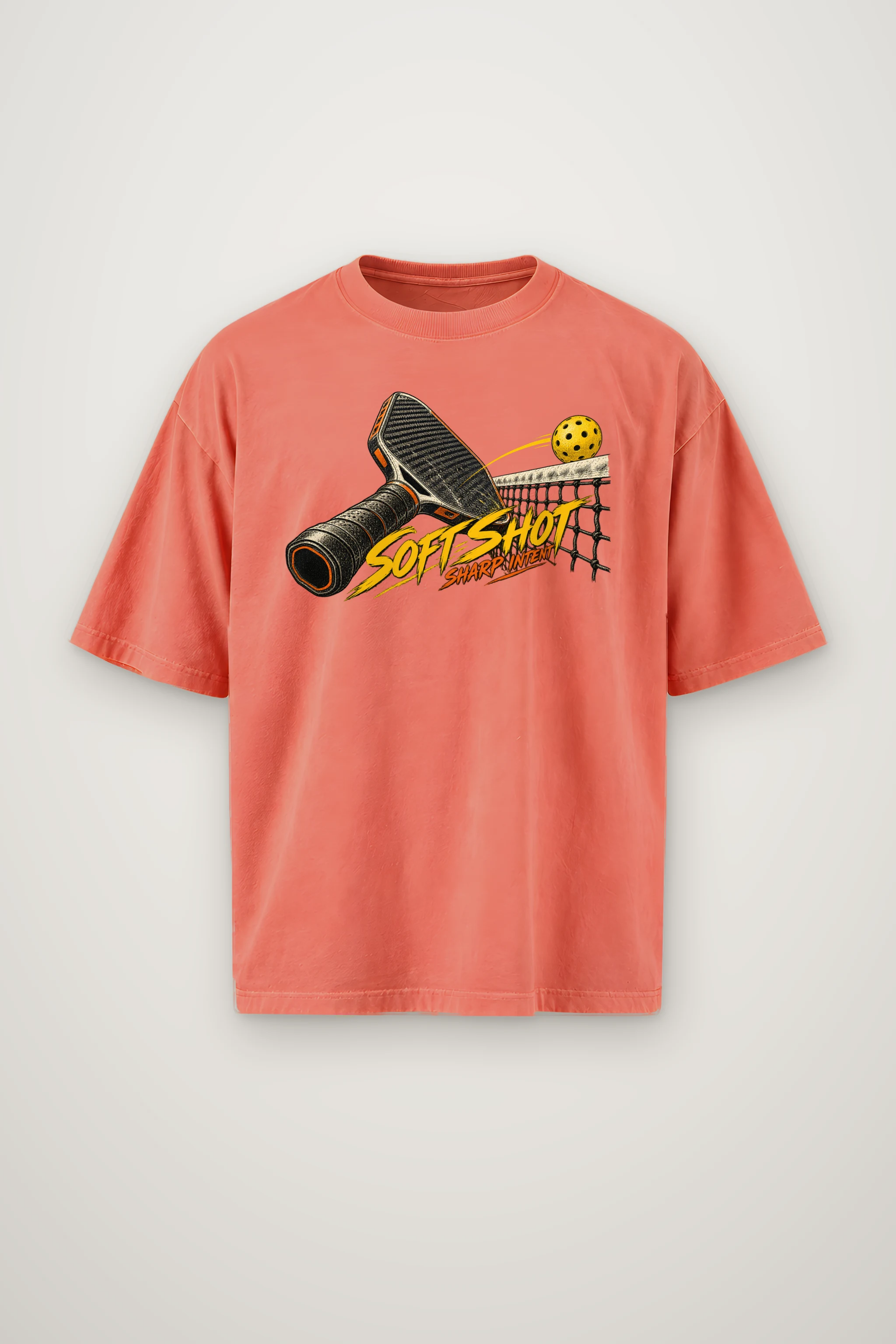 "Soft Shot Sharp Intent" Men's Oversized Heavyweight Crewneck T-Shirt