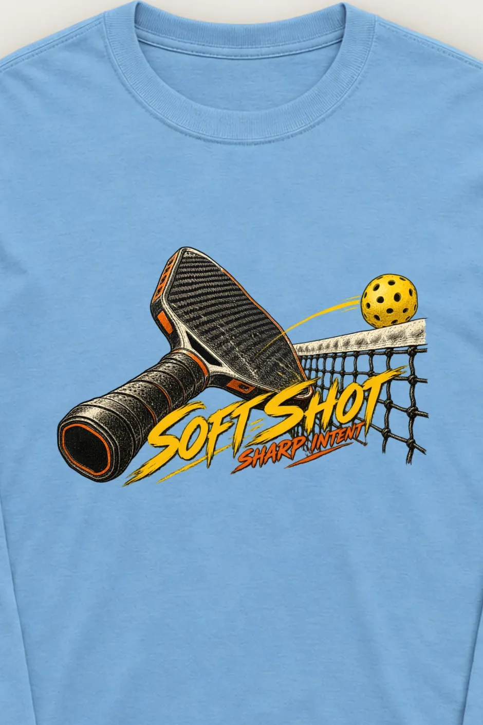 "Soft Shot Sharp Intent" Unisex Longsleeve T-shirt - the graphic up close