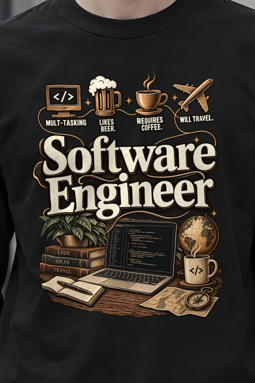 "Software Engineer Illustration" Unisex Longsleeve T-shirt