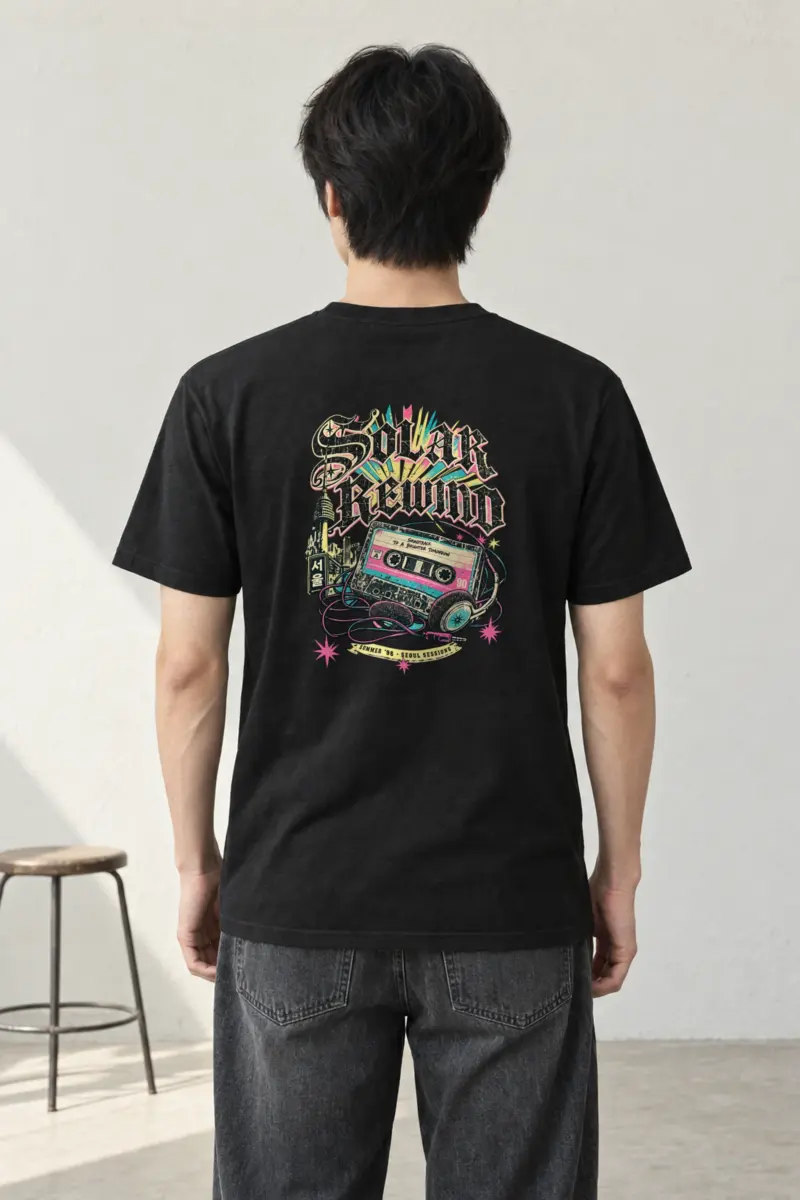 "Solar Rewind" Heavyweight Unisex Crewneck T-shirt