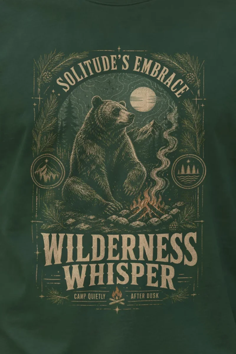 "Solitude’s Embrace" Unisex Longsleeve T-shirt - the graphic up close