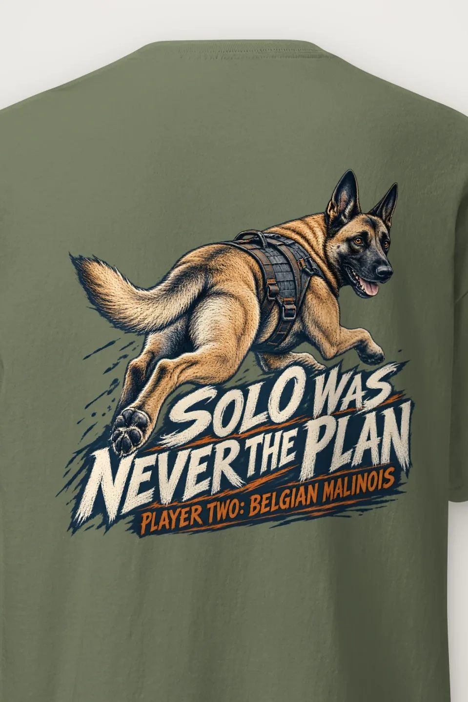 "Solo Was Never the Plan" Heavyweight Unisex Crewneck T-shirt - the graphic up close