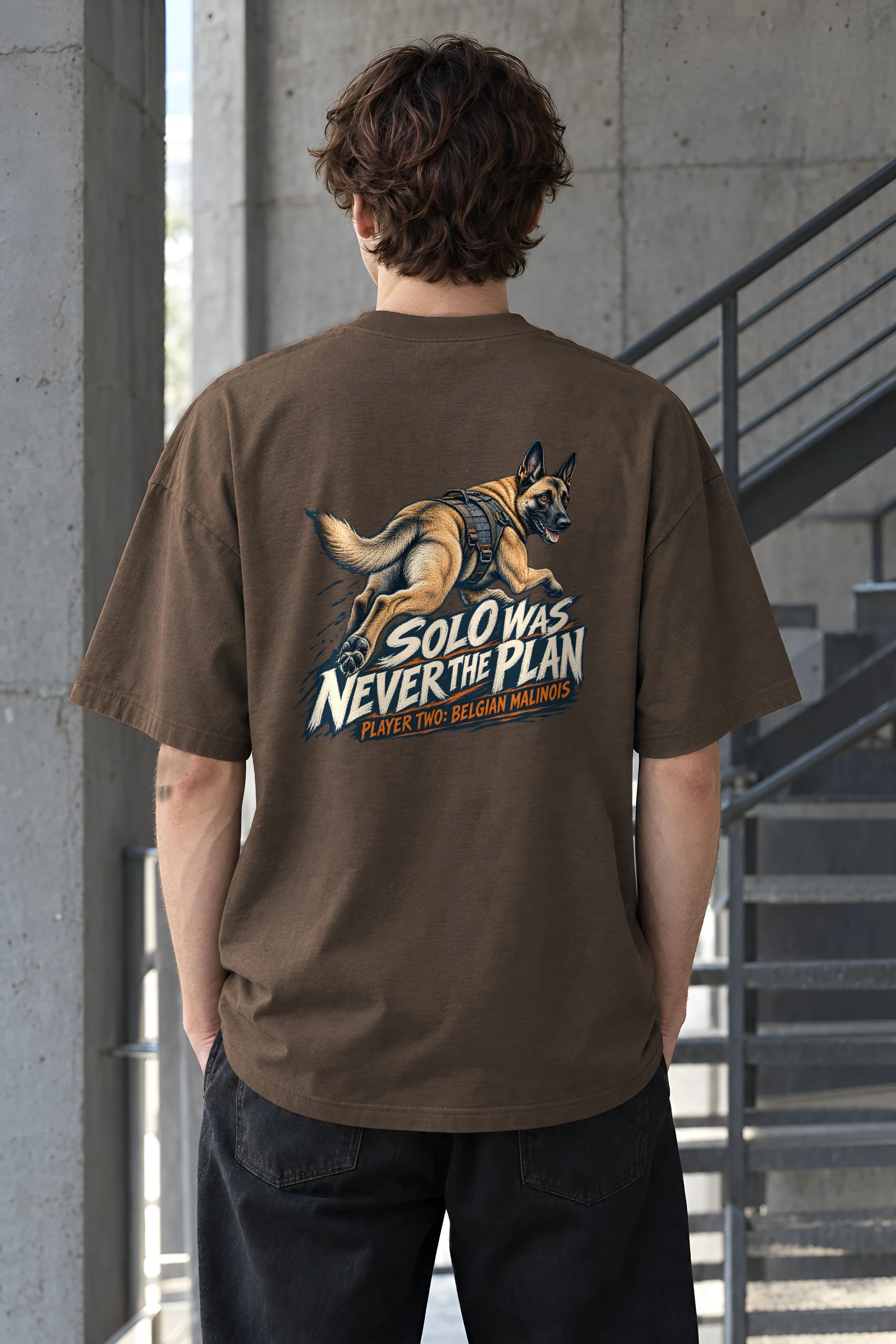 "Solo Was Never the Plan" Men's Oversized Heavyweight Crewneck T-Shirt