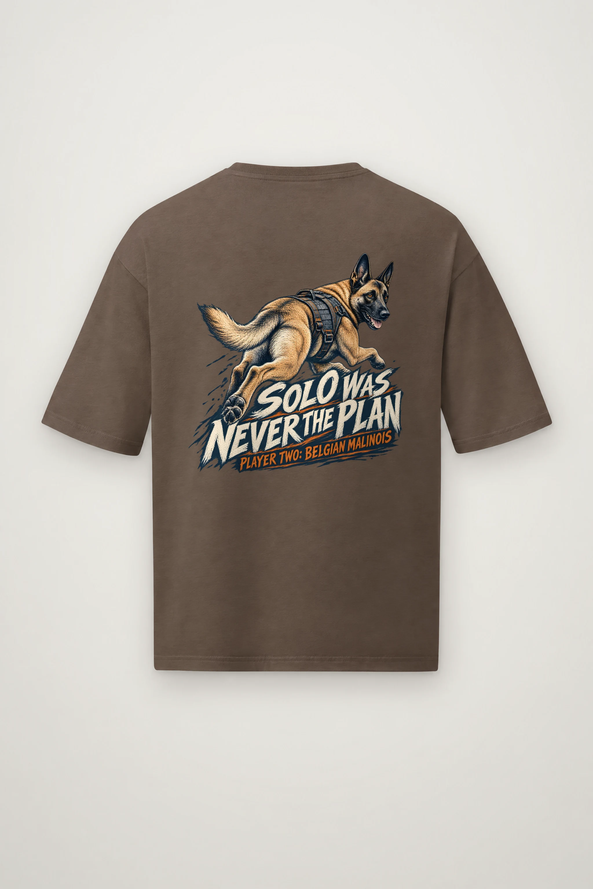 "Solo Was Never the Plan" Men's Oversized Heavyweight Crewneck T-Shirt