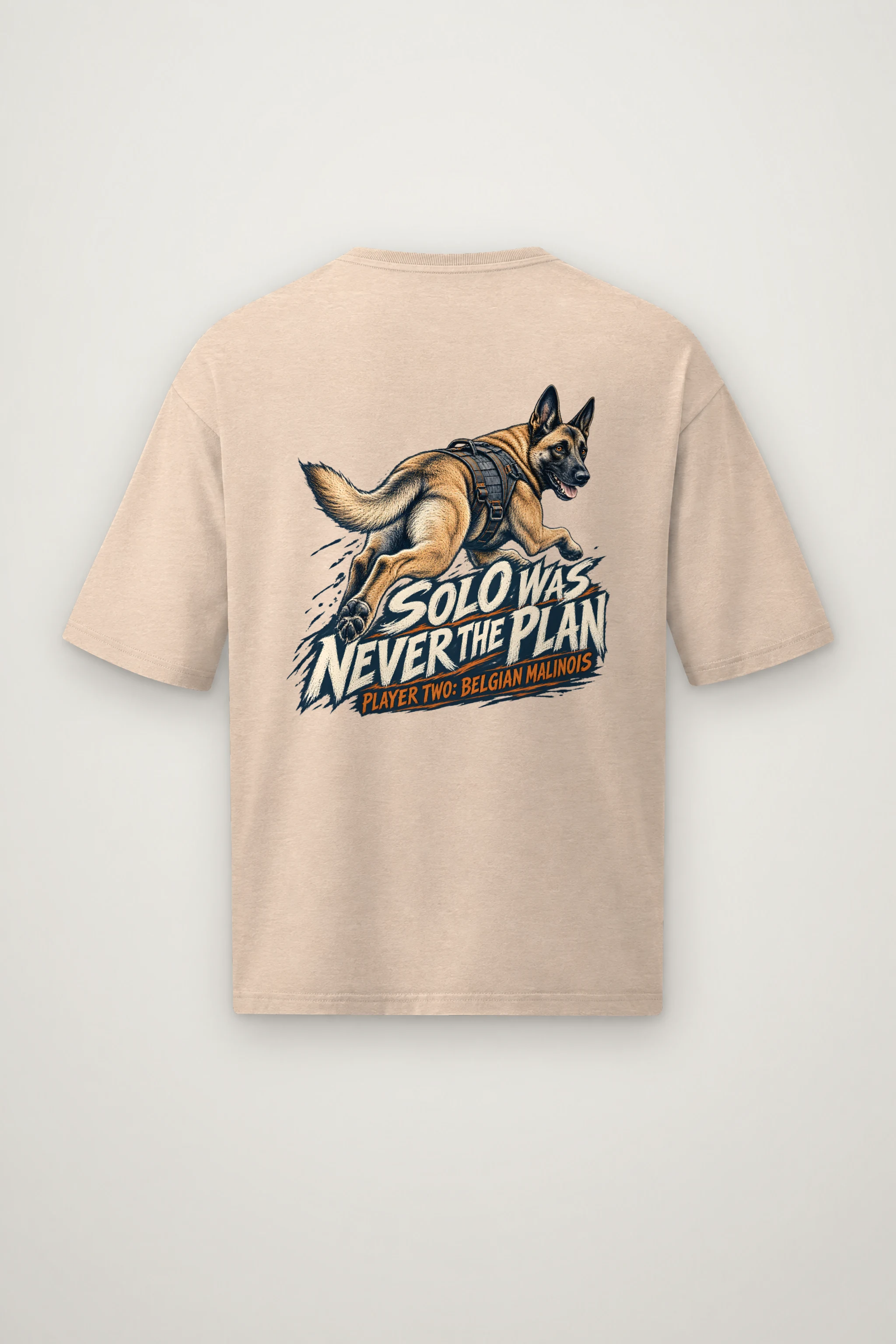"Solo Was Never the Plan" Men's Oversized Heavyweight Crewneck T-Shirt