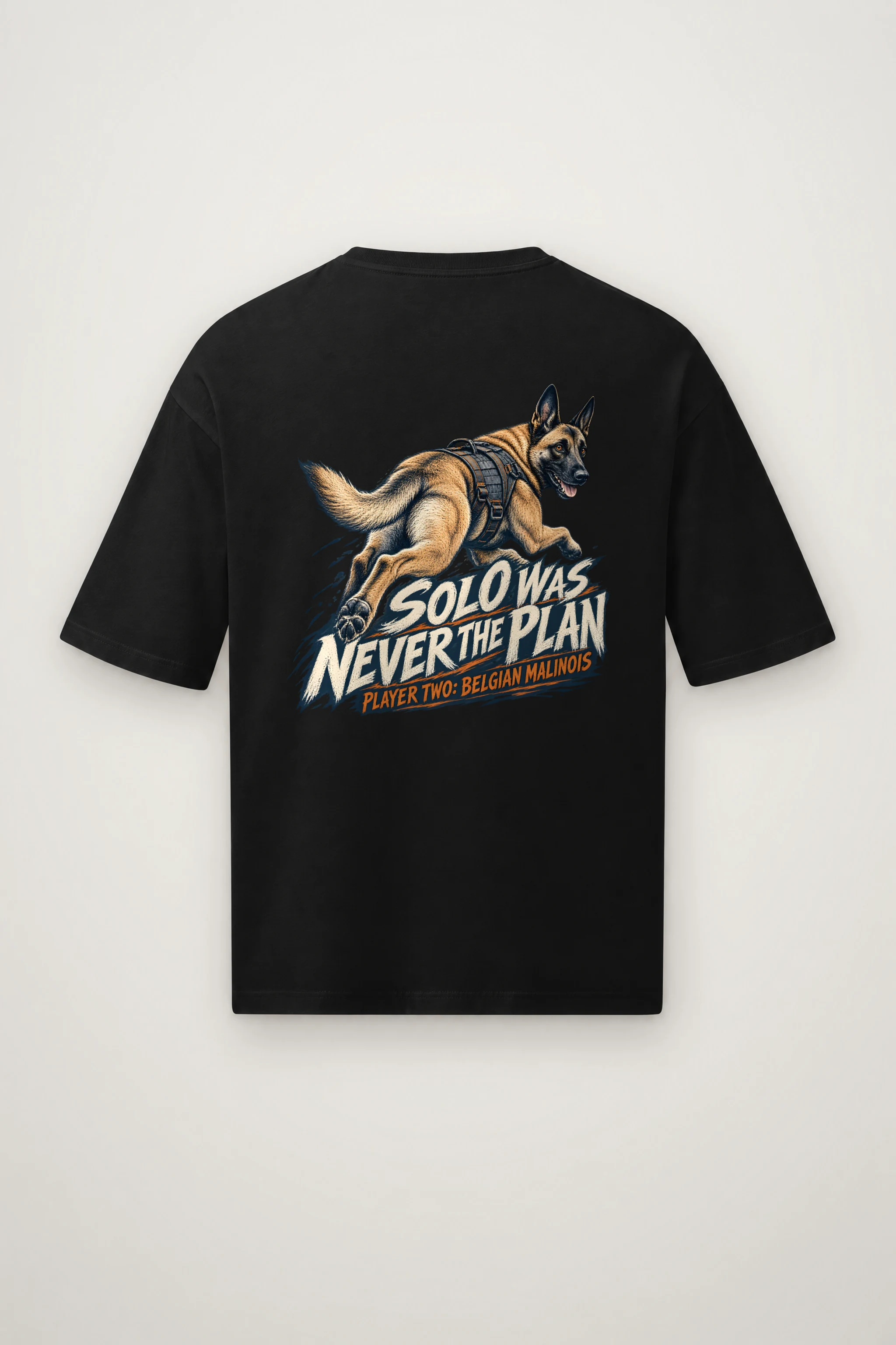"Solo Was Never the Plan" Men's Oversized Heavyweight Crewneck T-Shirt