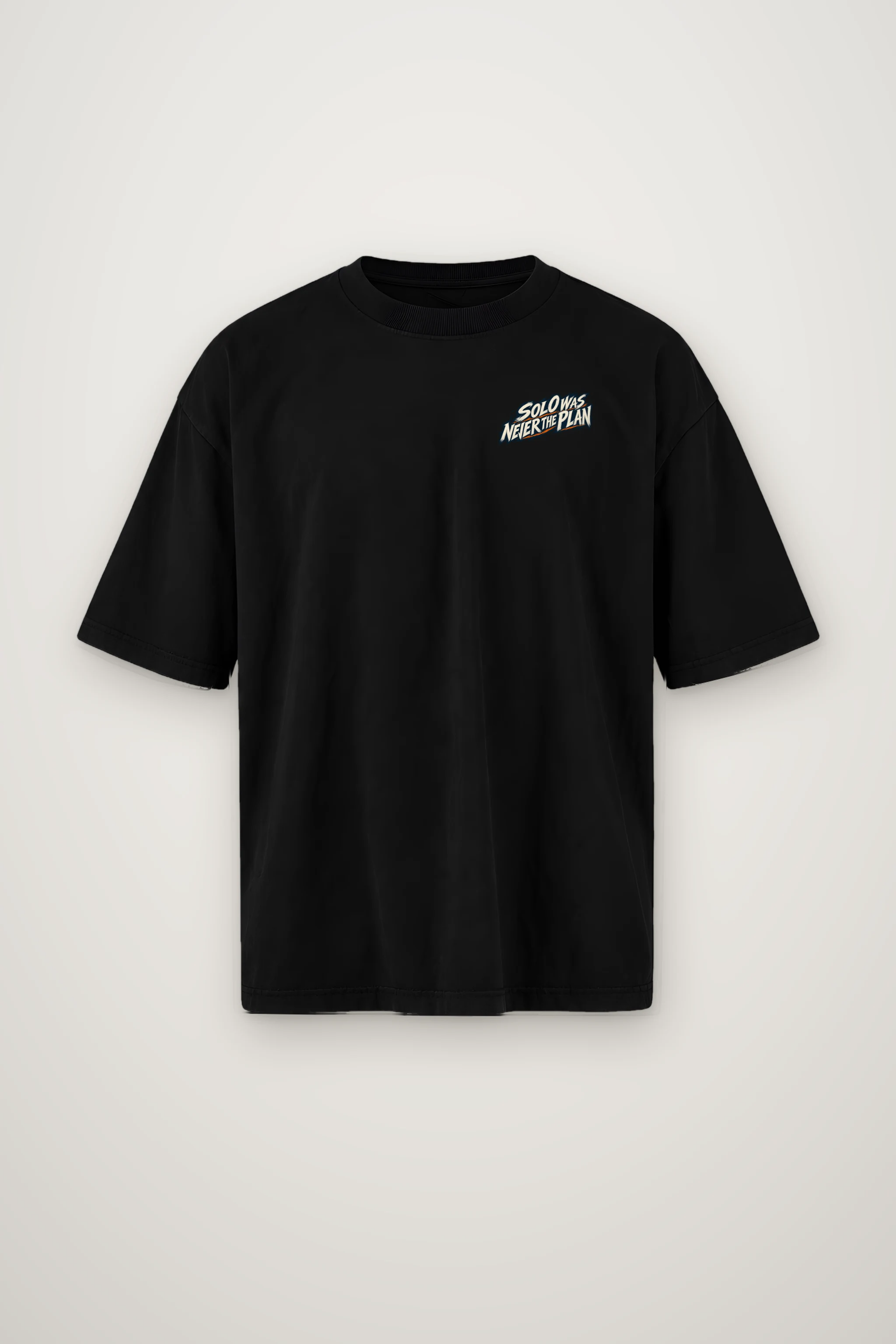 "Solo Was Never the Plan" Men's Oversized Heavyweight Crewneck T-Shirt