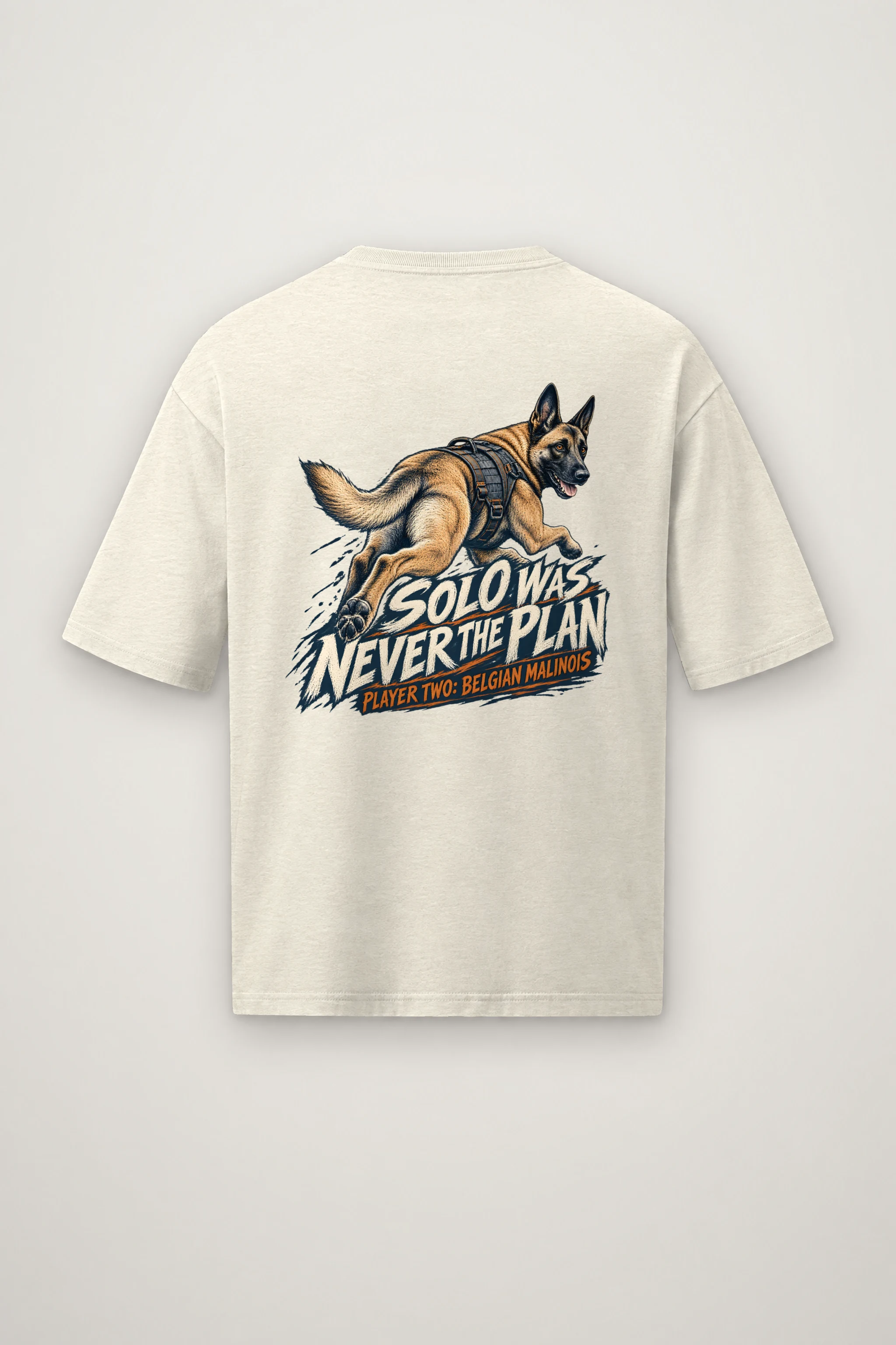"Solo Was Never the Plan" Men's Oversized Heavyweight Crewneck T-Shirt