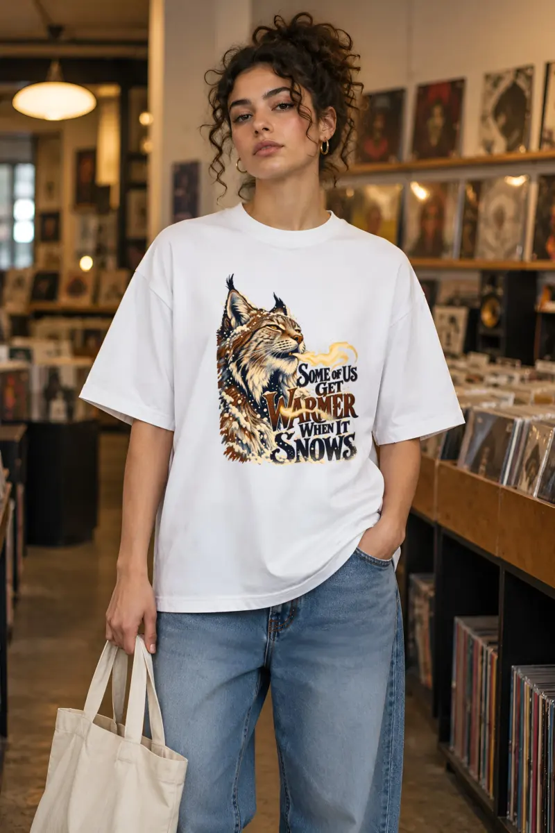 "Some Of Us Get Warmer" Unisex Oversized Heavyweight Crewneck T-Shirt