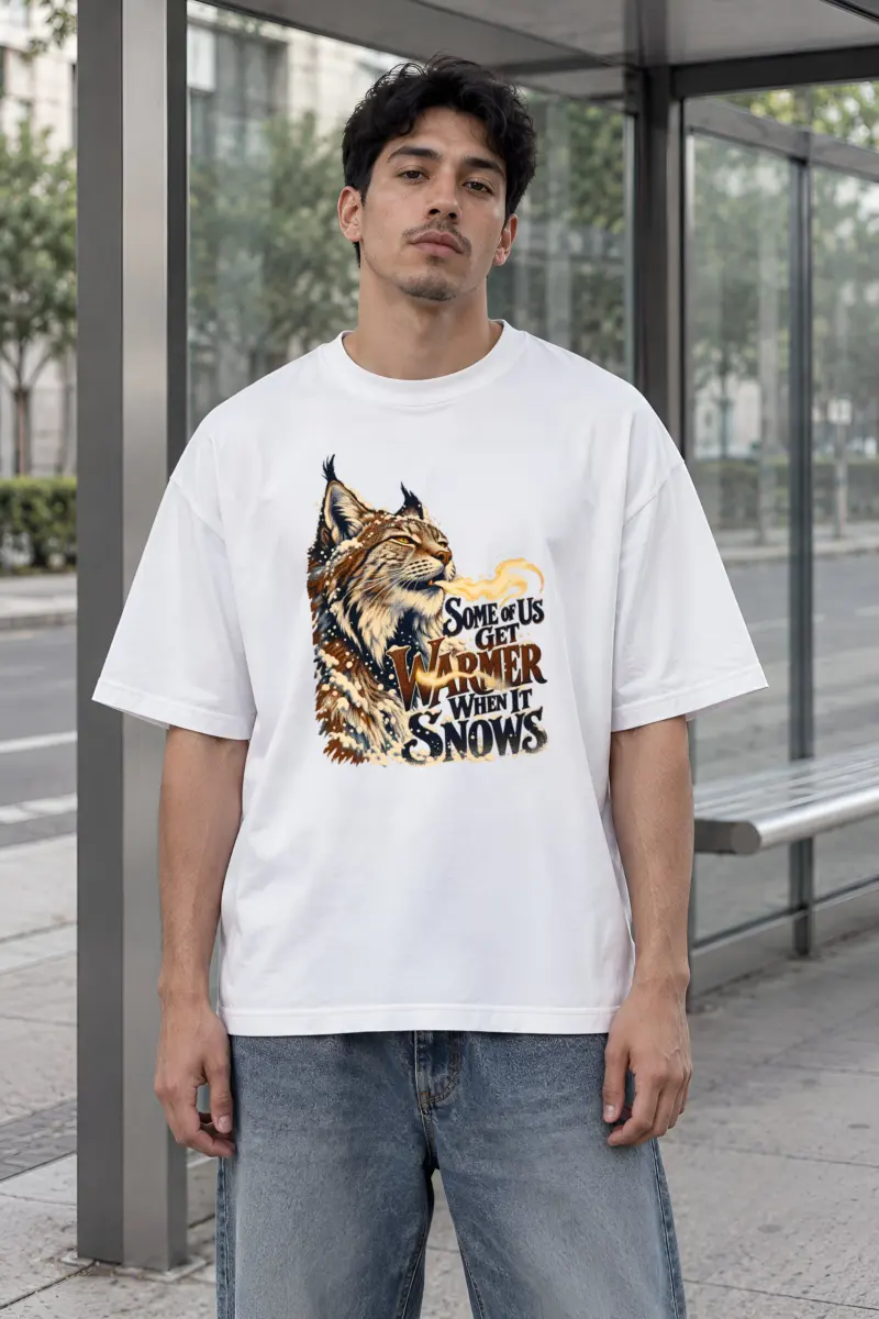 "Some Of Us Get Warmer" Unisex Oversized Heavyweight Crewneck T-Shirt