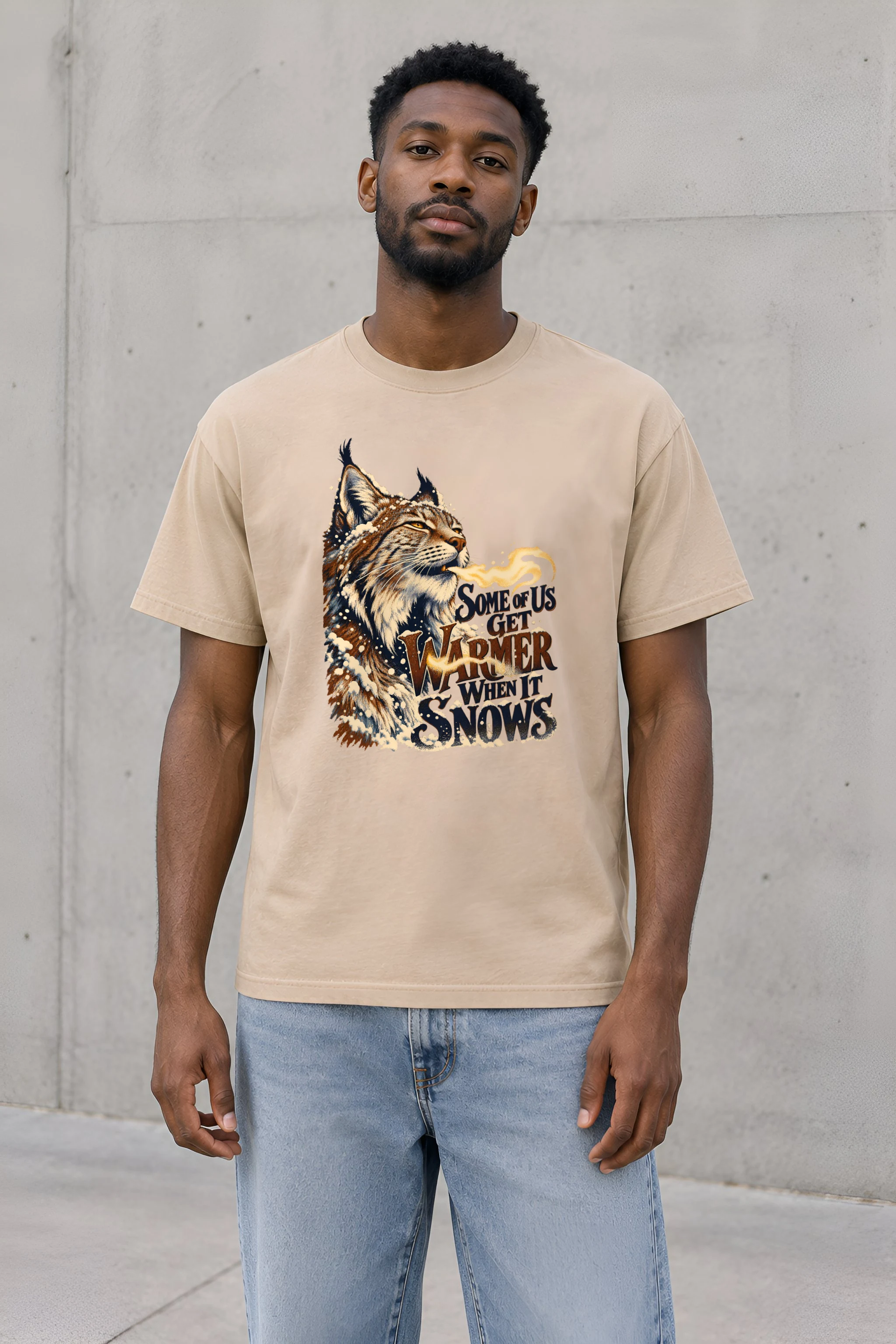 "Some Of Us Get Warmer When It Snows" Heavyweight Unisex Crewneck T-shirt