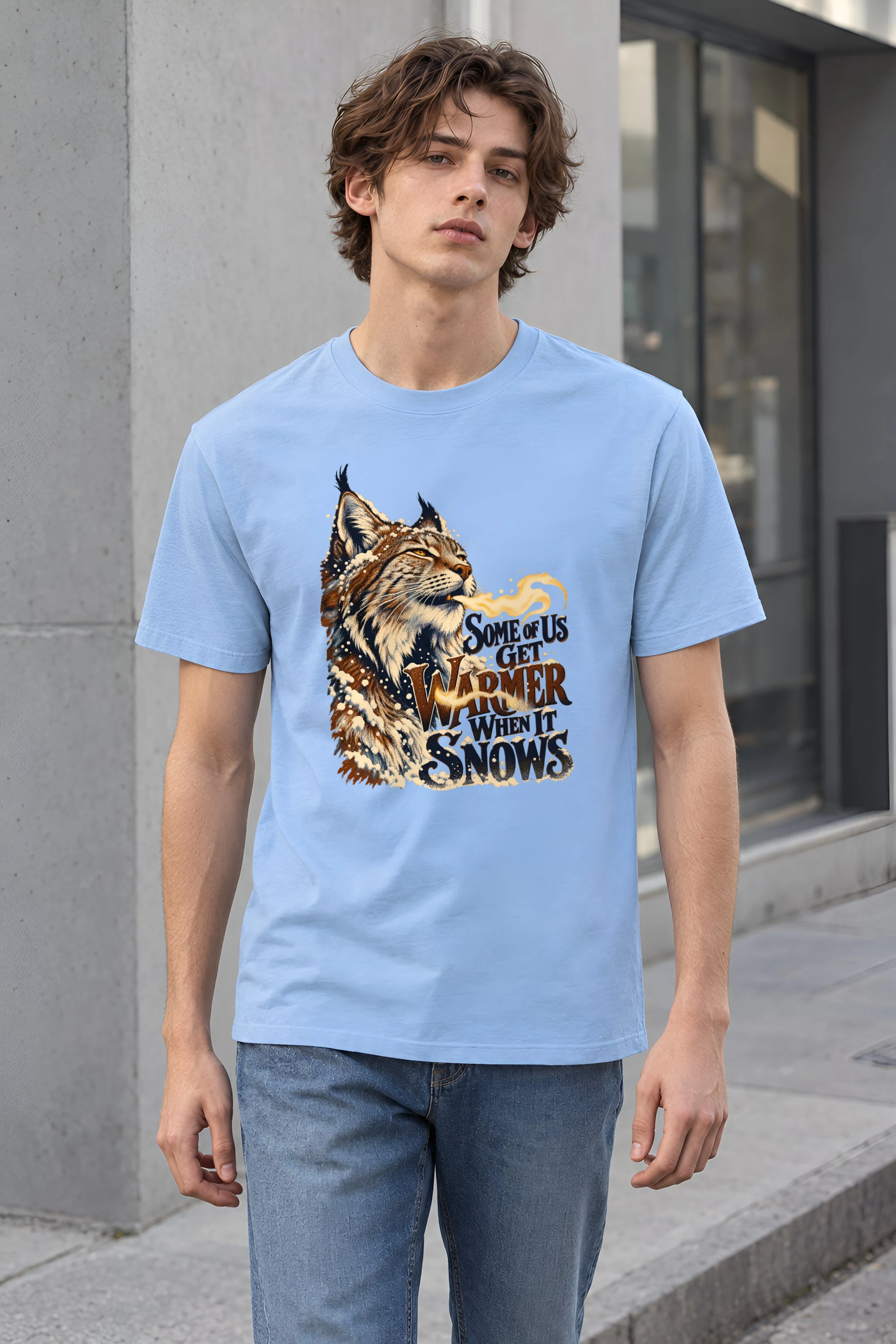 "Some Of Us Get Warmer When It Snows" Heavyweight Unisex Crewneck T-shirt