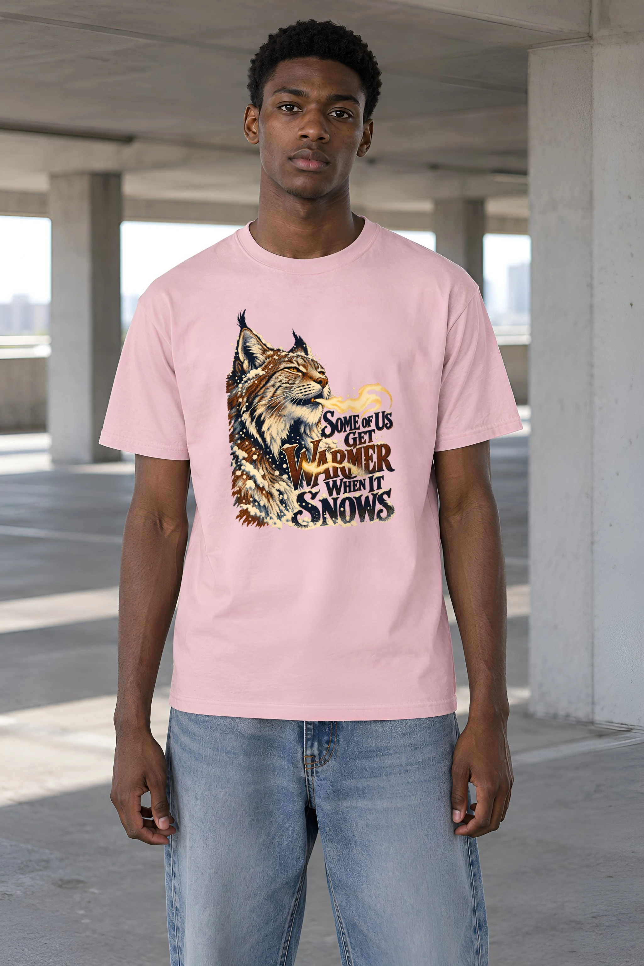 "Some Of Us Get Warmer When It Snows" Heavyweight Unisex Crewneck T-shirt