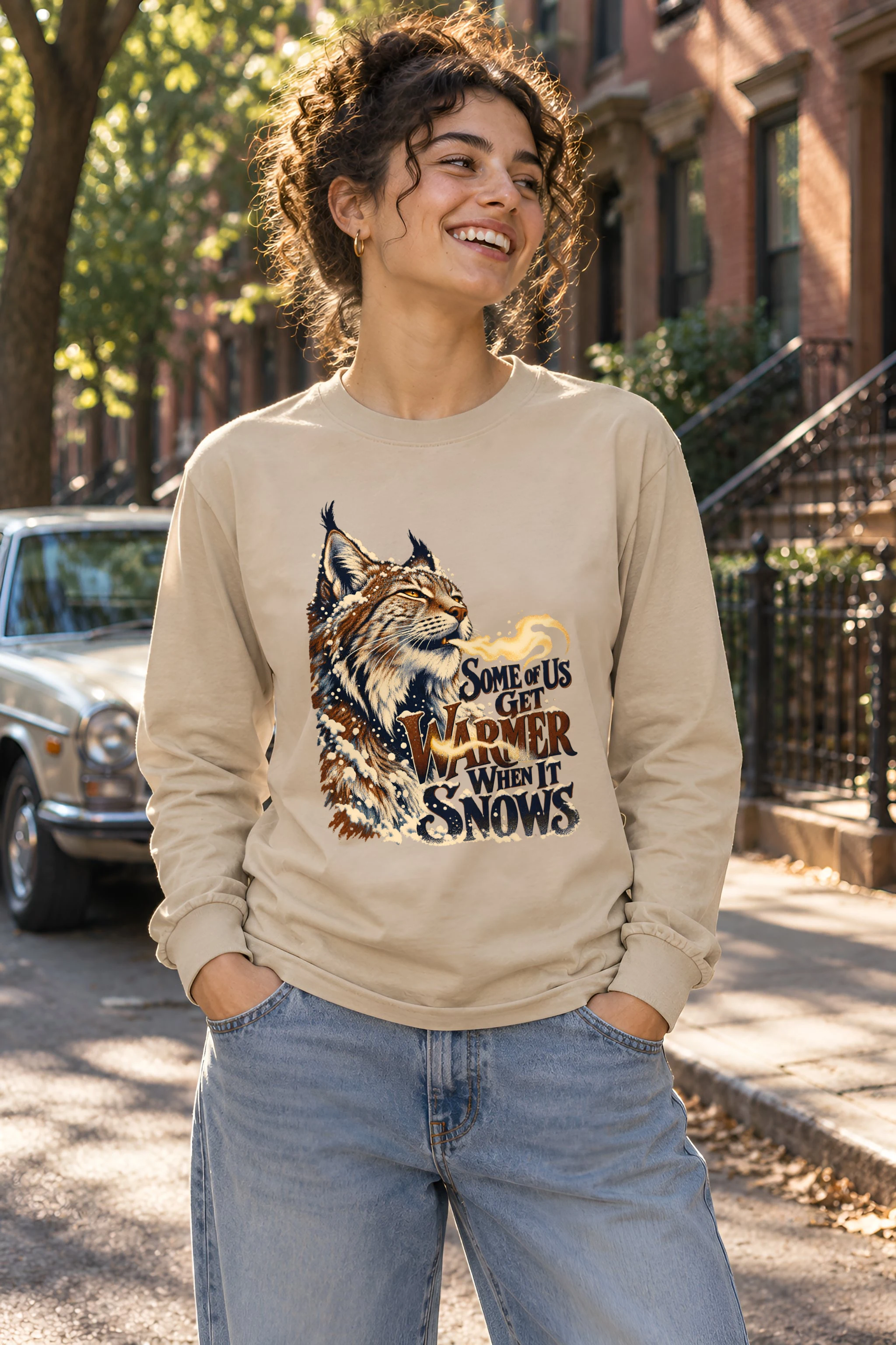 "Some of Us Get Warmer When It Snows" Unisex Longsleeve T-shirt