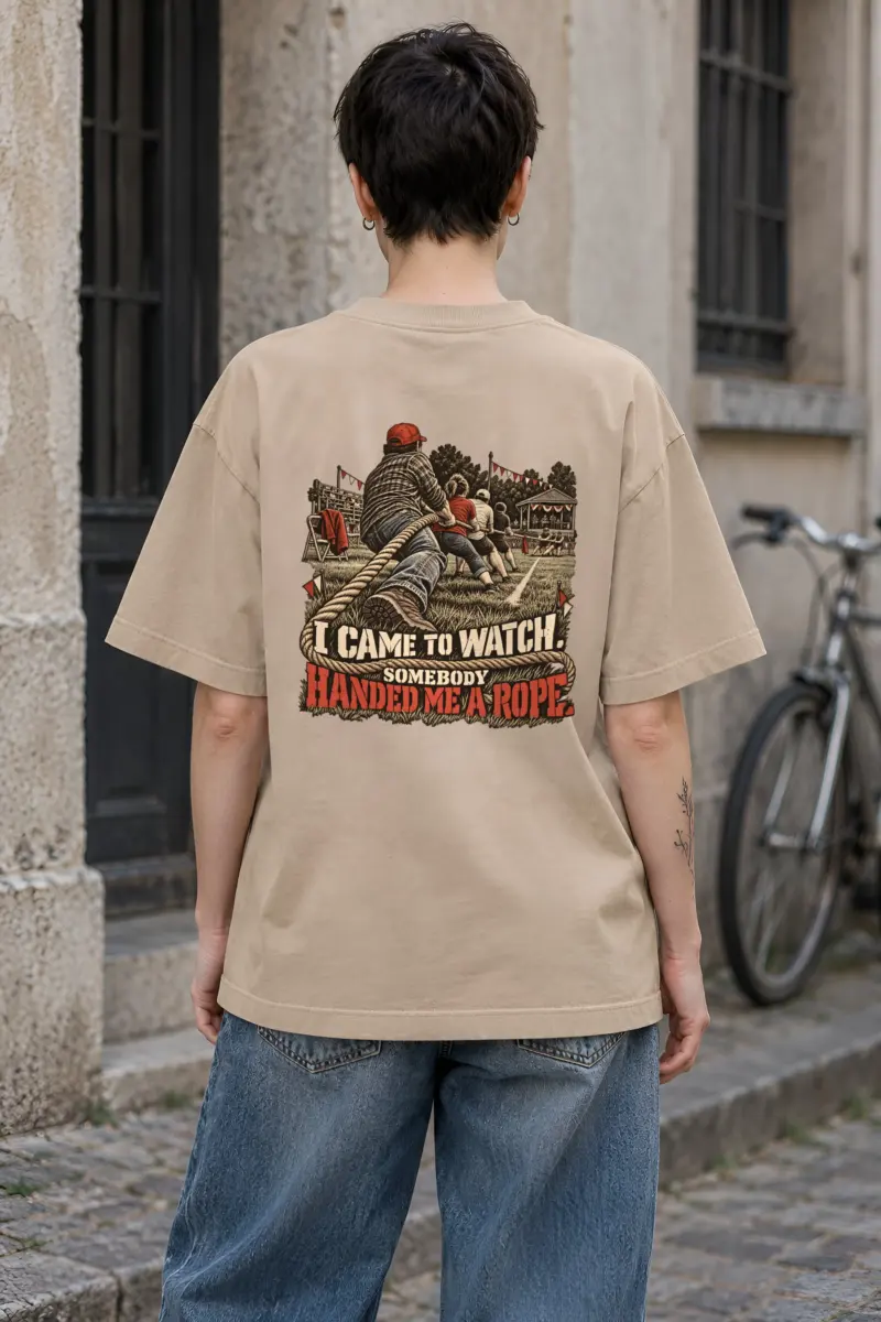 "Somebody Handed Me a Rope" Unisex Oversized Heavyweight Crewneck T-Shirt