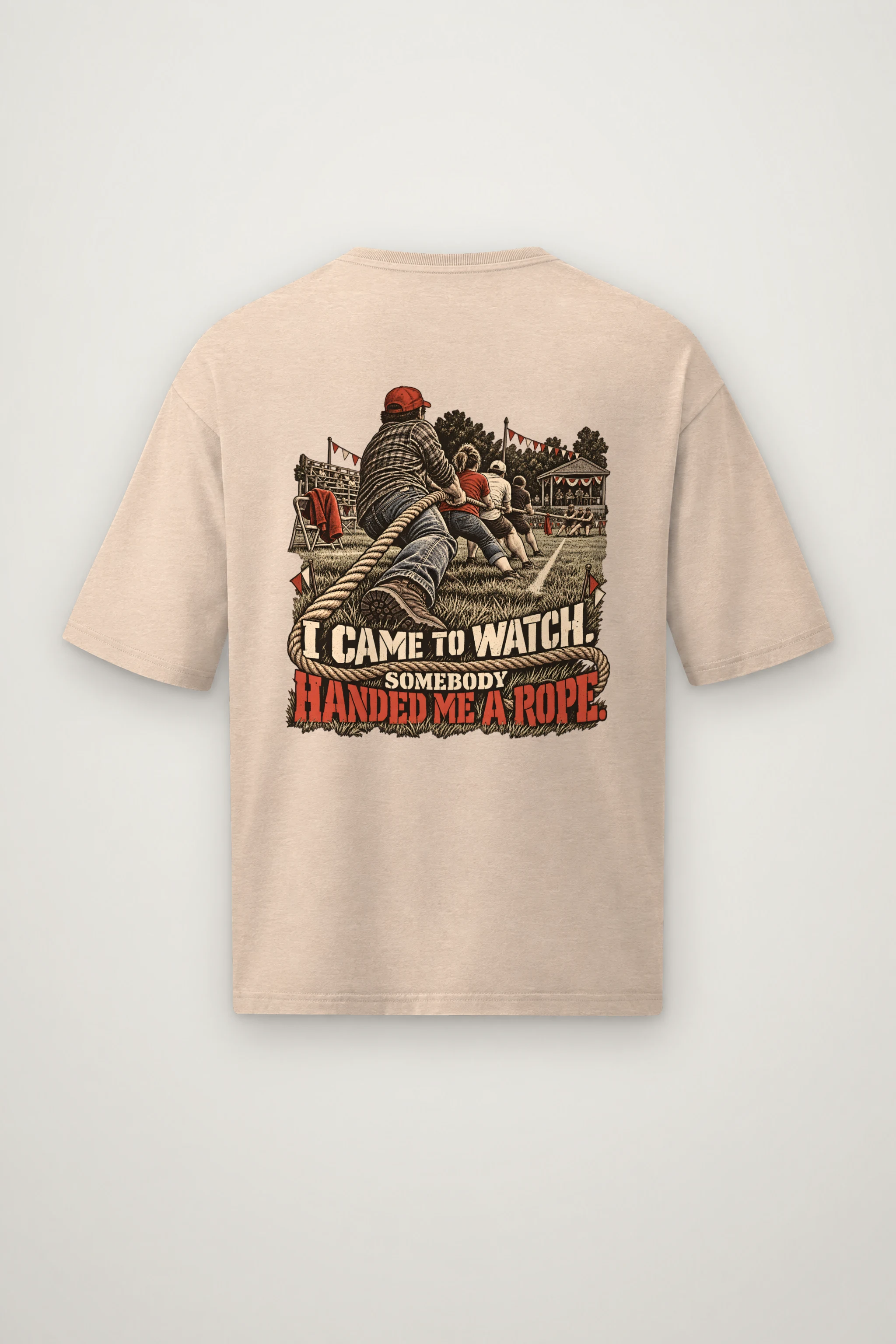 "Somebody Handed Me a Rope" Men's Oversized Heavyweight Crewneck T-Shirt