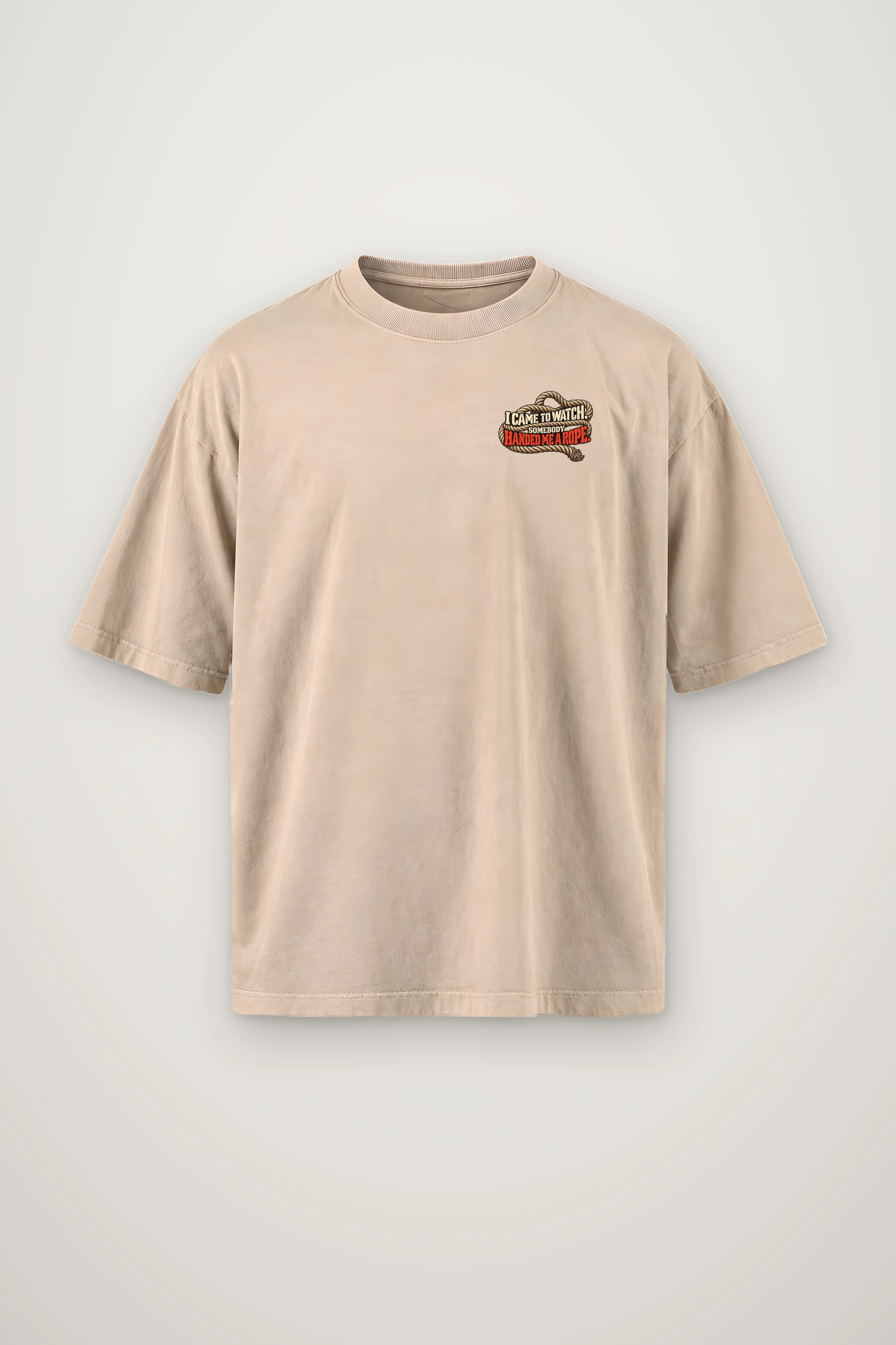 "Somebody Handed Me a Rope" Men's Oversized Heavyweight Crewneck T-Shirt
