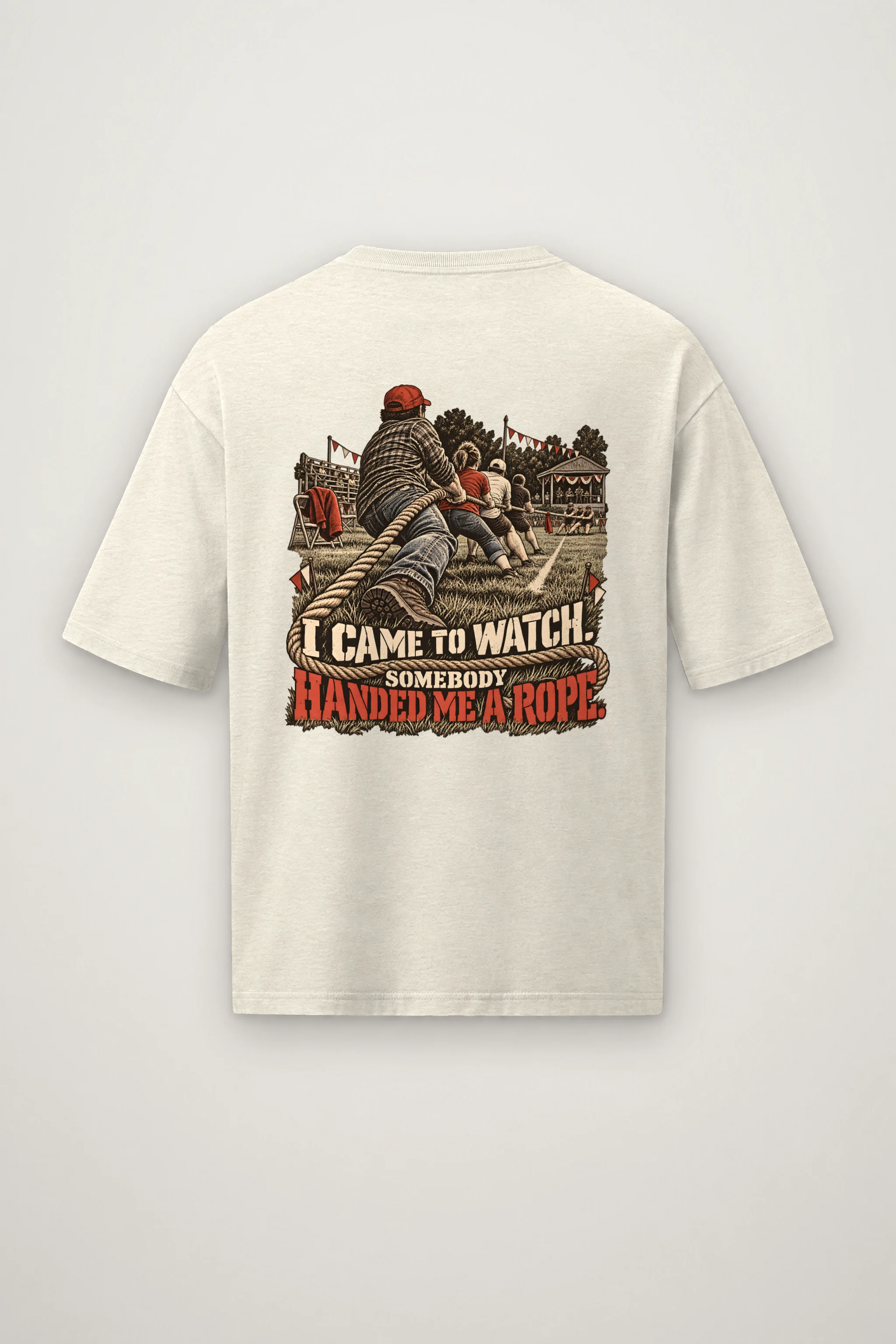 "Somebody Handed Me a Rope" Men's Oversized Heavyweight Crewneck T-Shirt