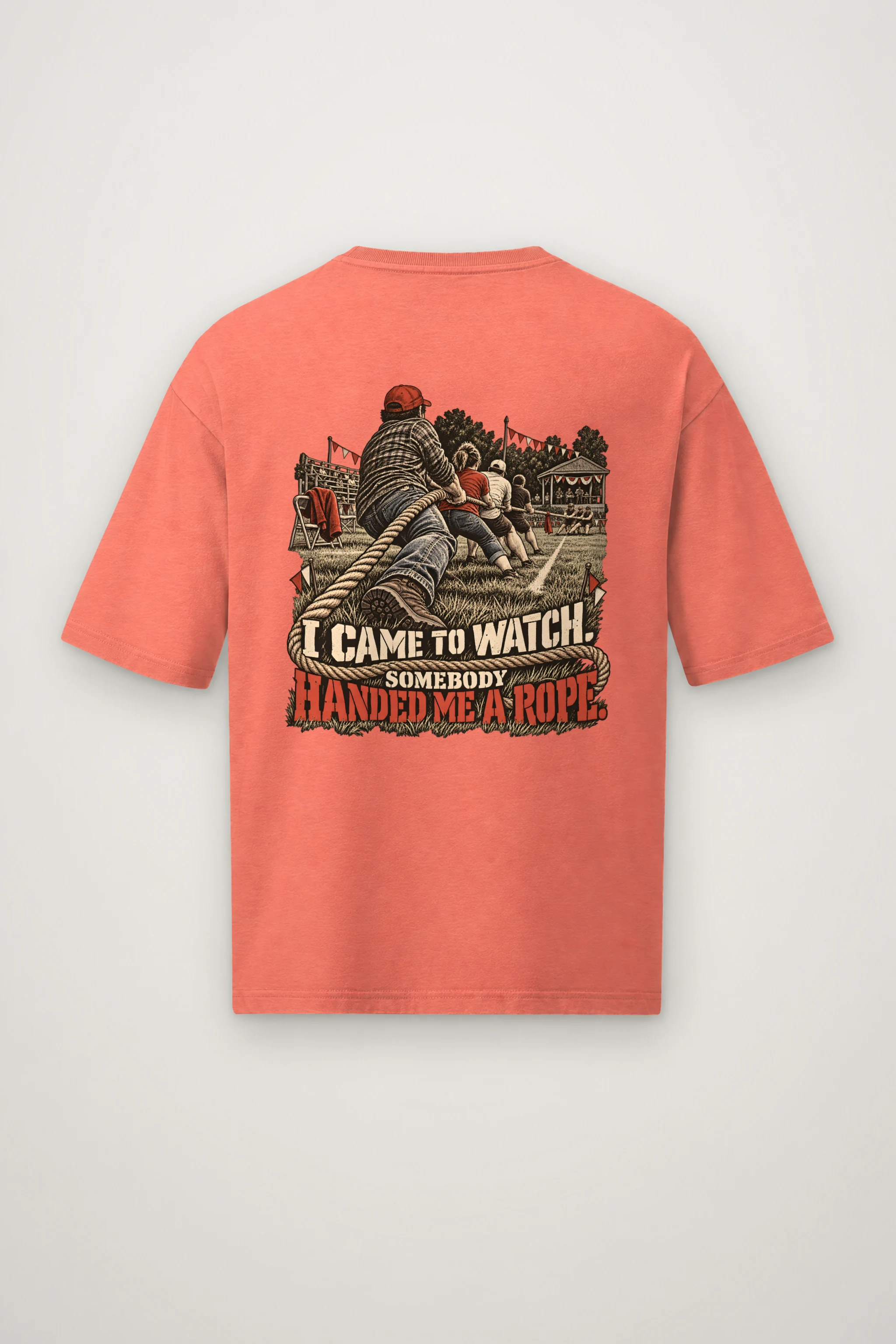 "Somebody Handed Me a Rope" Men's Oversized Heavyweight Crewneck T-Shirt