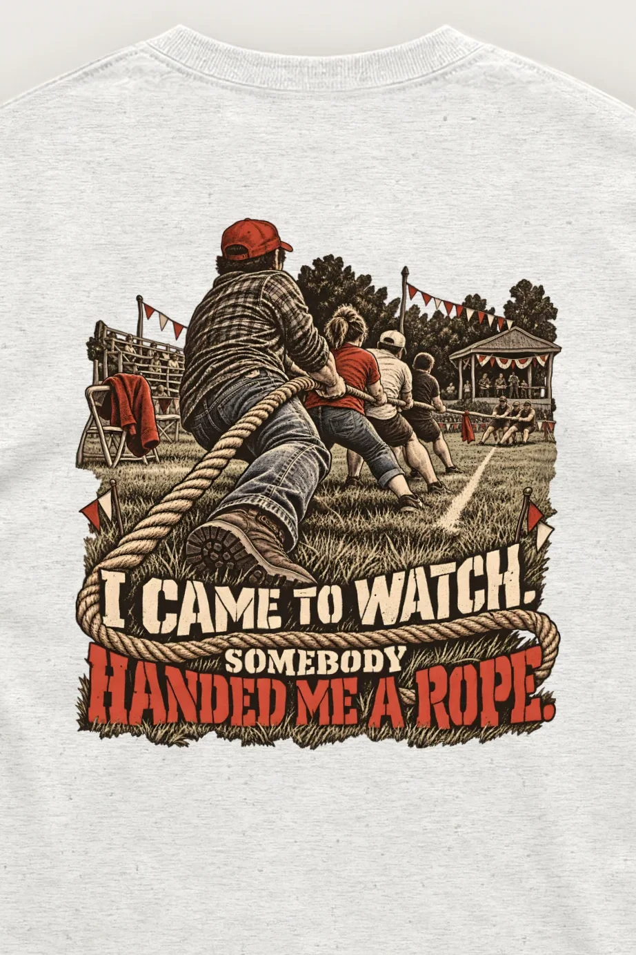 "Somebody Handed Me a Rope" Unisex Longsleeve T-shirt - the graphic up close