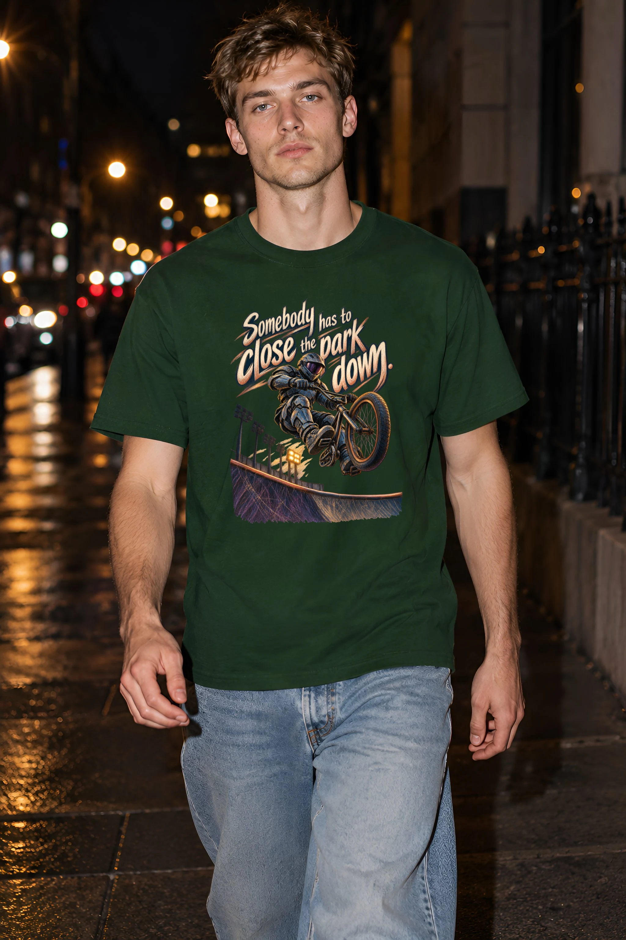 "Somebody Has to Close the Park Down" Heavyweight Unisex Crewneck T-shirt