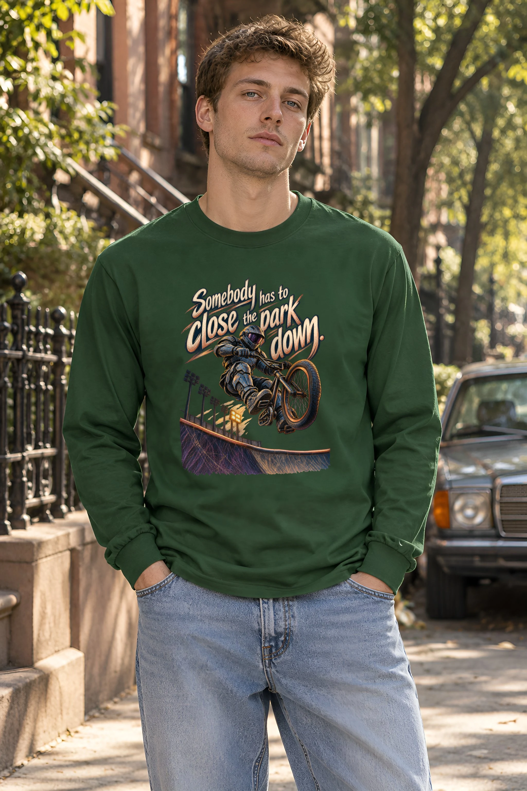 "Somebody Has to Close the Park Down" Unisex Longsleeve T-shirt