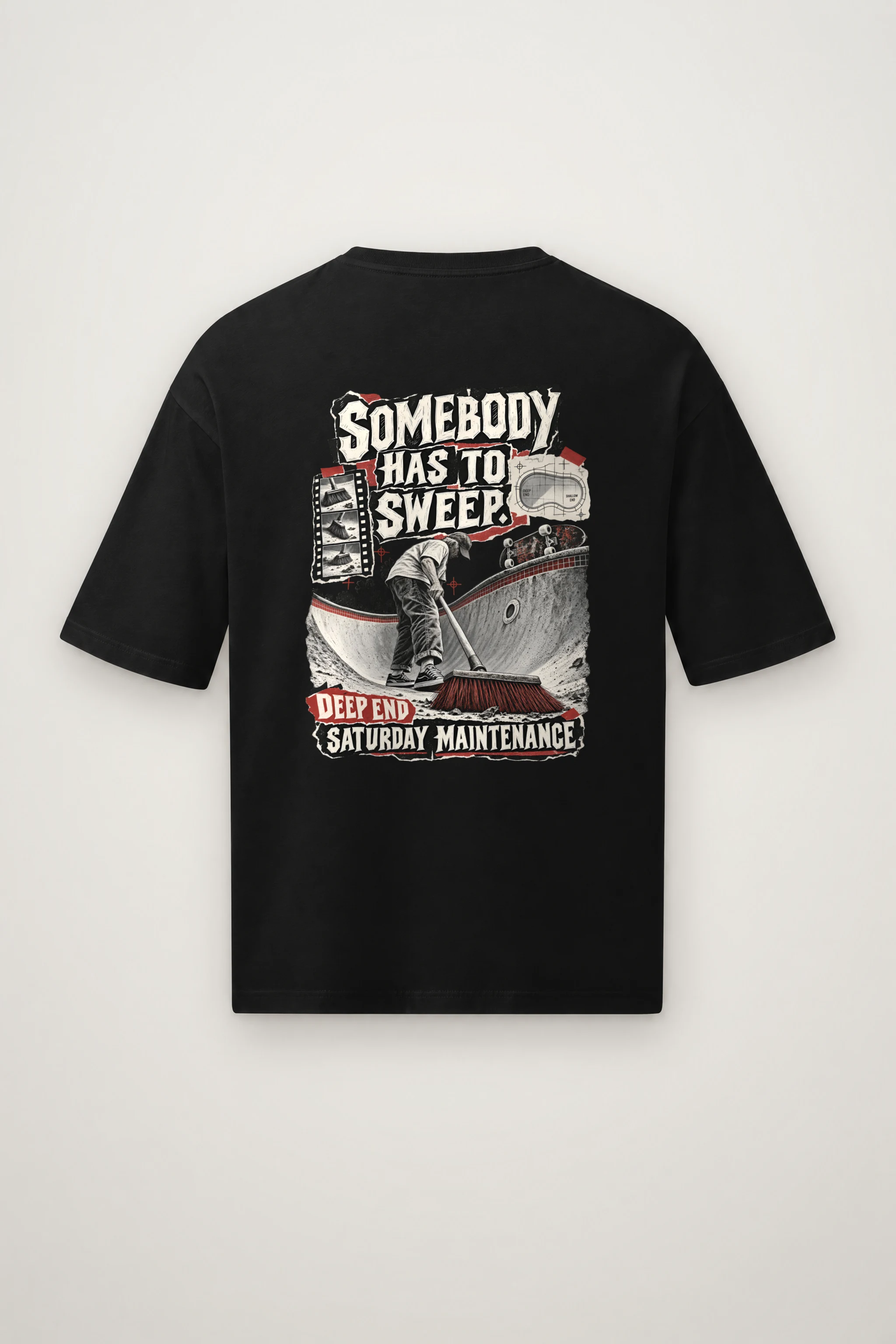 "Somebody Has To Sweep" Men's Oversized Heavyweight Crewneck T-Shirt