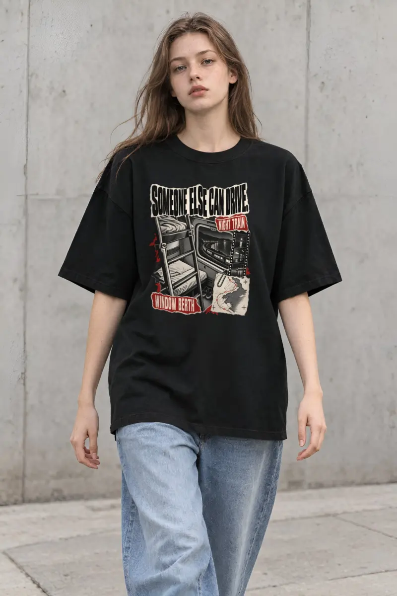 "Someone Else Can Drive" Unisex Oversized Heavyweight Crewneck T-Shirt