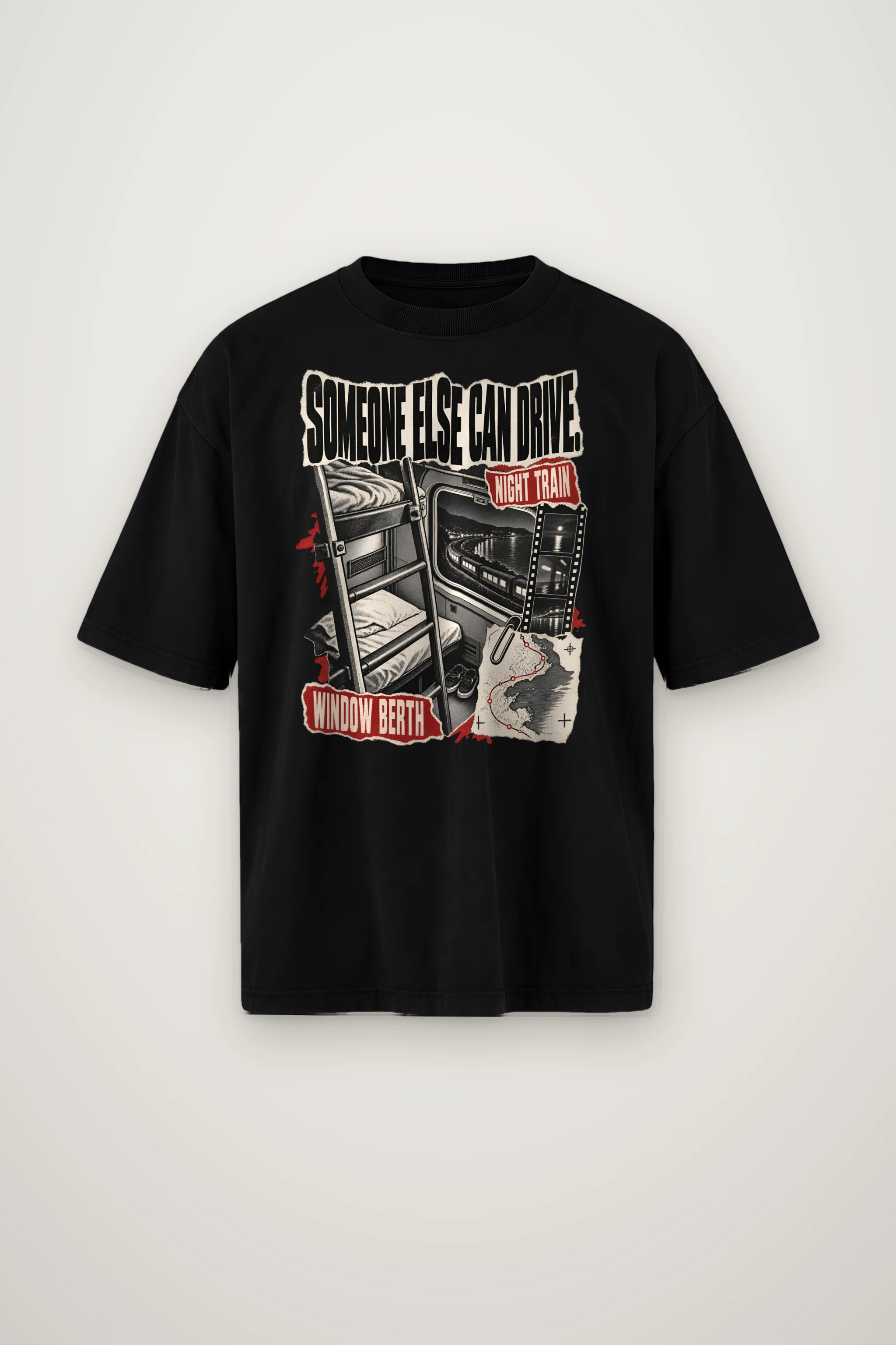 "Someone Else Can Drive" Men's Oversized Heavyweight Crewneck T-Shirt