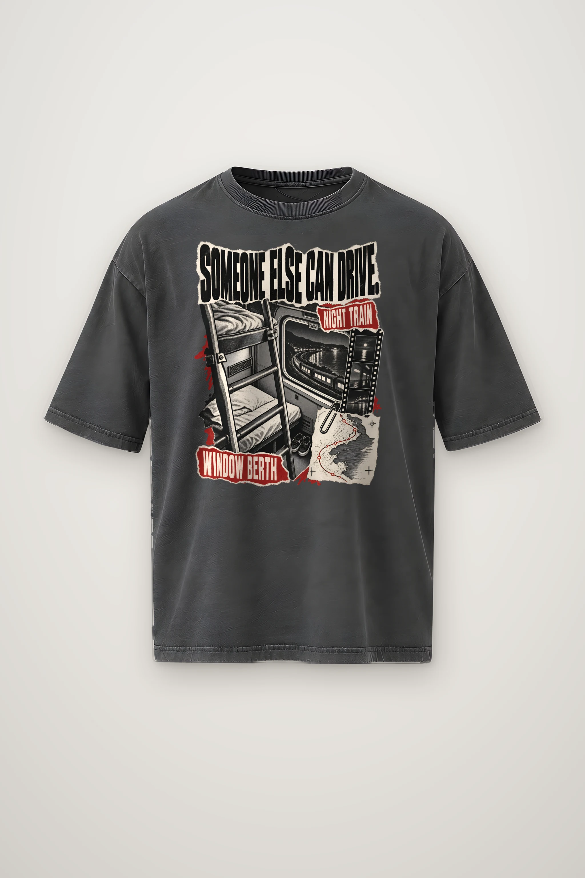 "Someone Else Can Drive" Men's Oversized Heavyweight Crewneck T-Shirt
