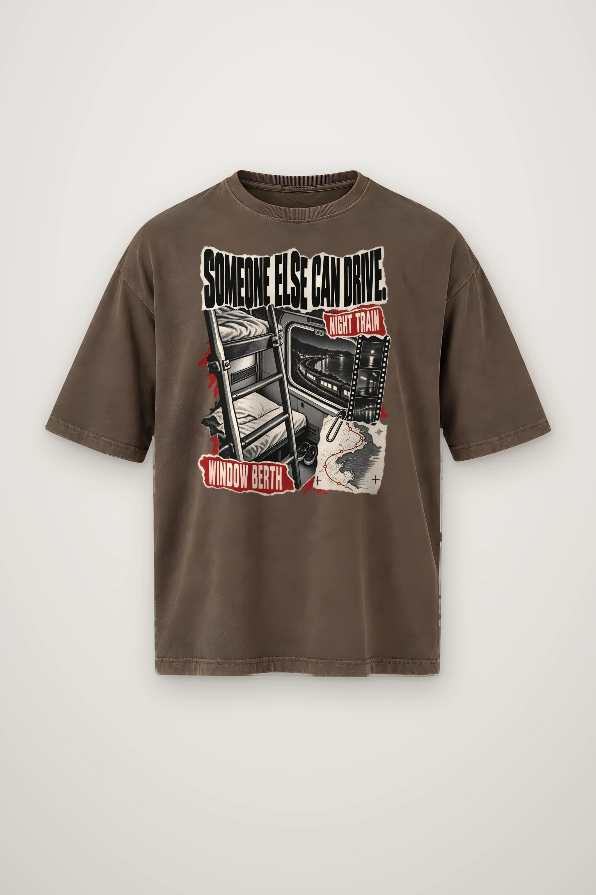 "Someone Else Can Drive" Men's Oversized Heavyweight Crewneck T-Shirt