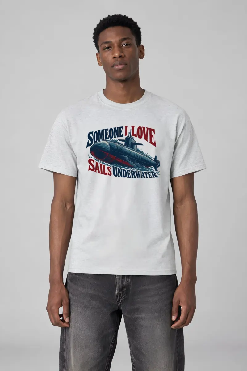 “Someone I Love Sails Underwater” Heavyweight Unisex Crewneck T-shirt
