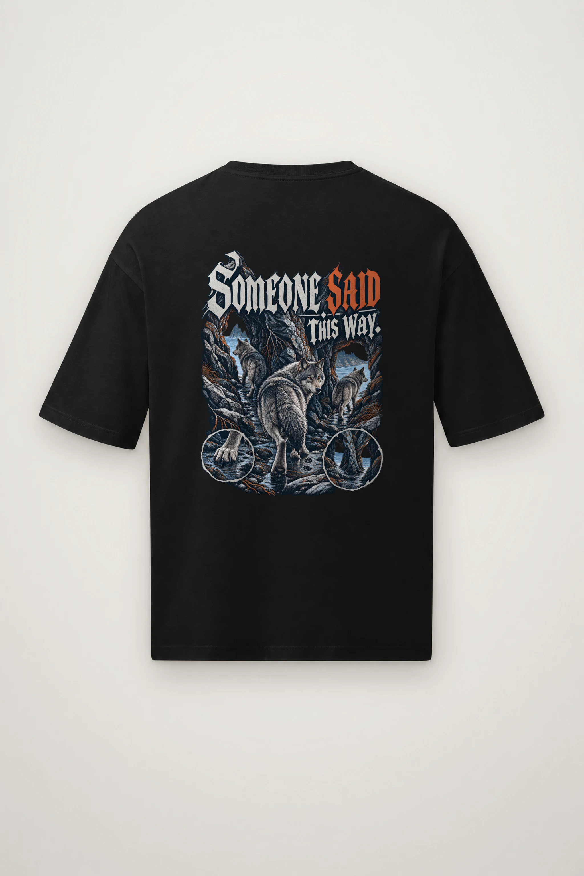 "Someone Said This Way" Men's Oversized Heavyweight Crewneck T-Shirt