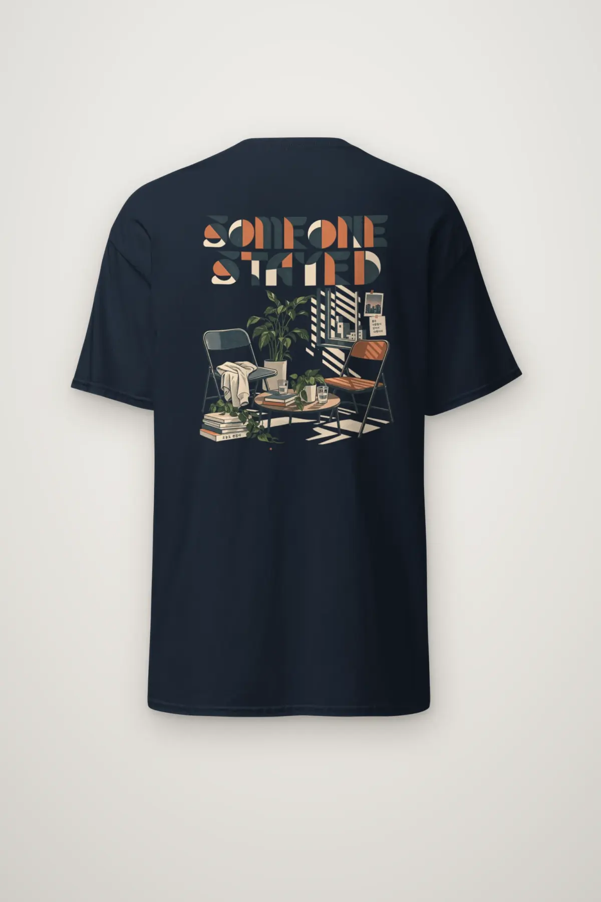 "Someone Stayed" Heavyweight Unisex Crewneck T-shirt