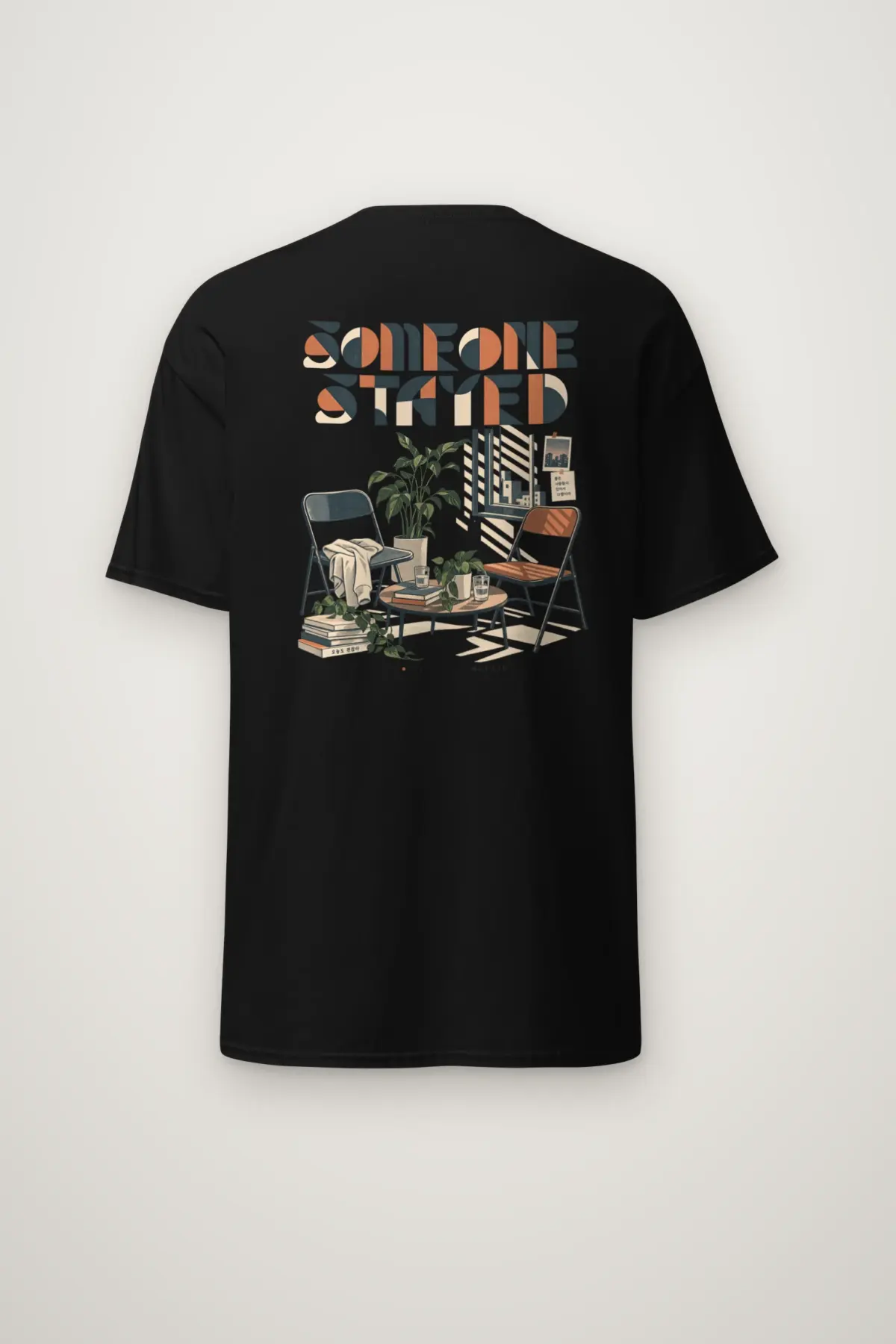 "Someone Stayed" Heavyweight Unisex Crewneck T-shirt