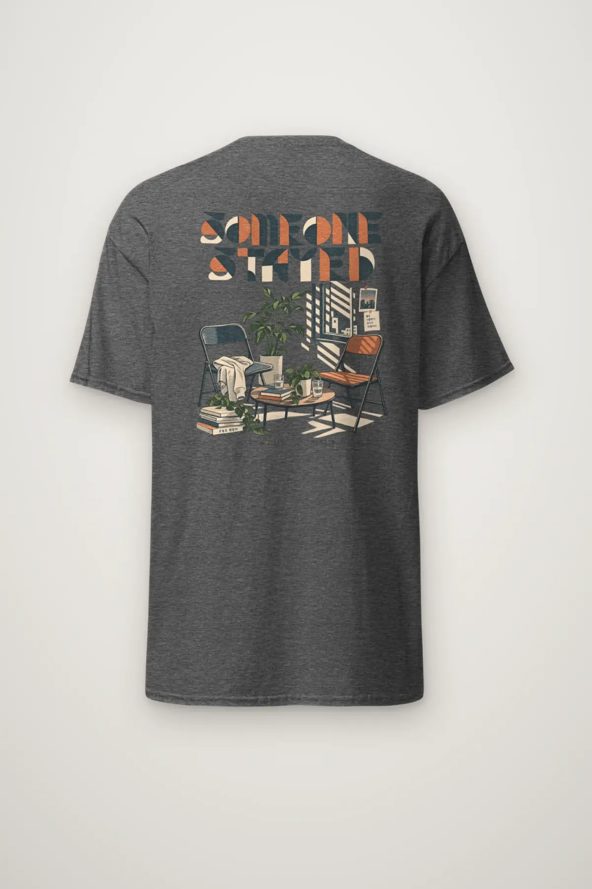 "Someone Stayed" Heavyweight Unisex Crewneck T-shirt