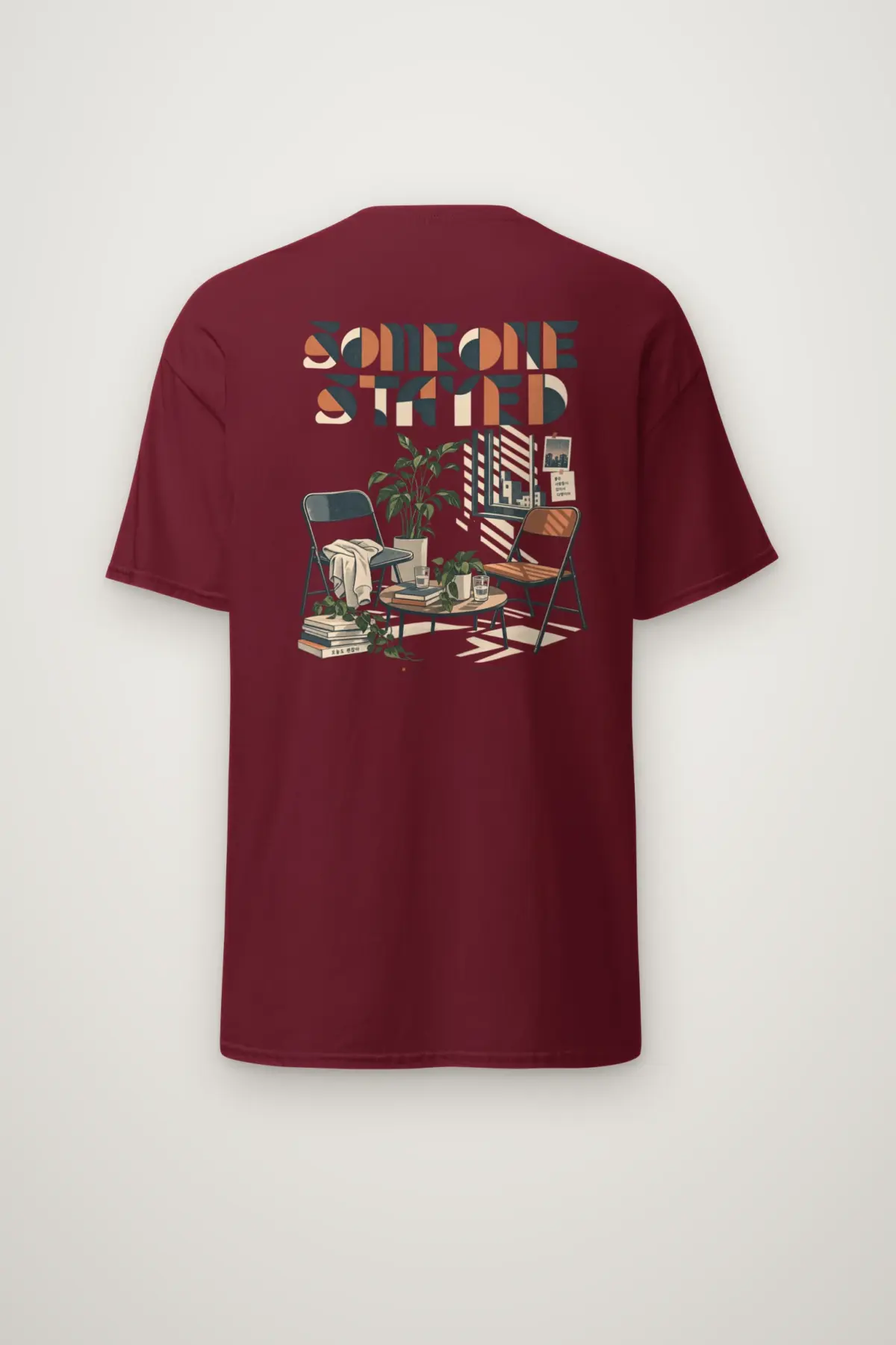 "Someone Stayed" Heavyweight Unisex Crewneck T-shirt