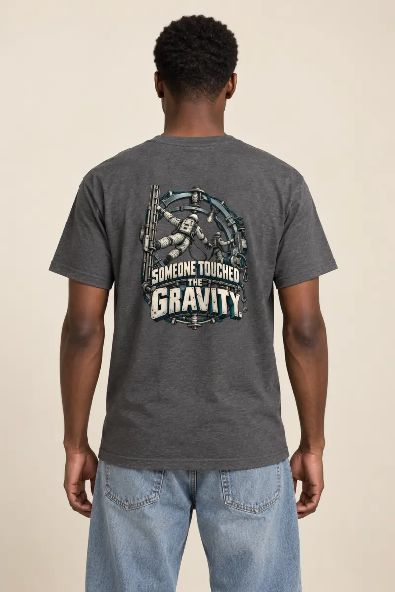 "Someone Touched the Gravity" Heavyweight Unisex Crewneck T-shirt