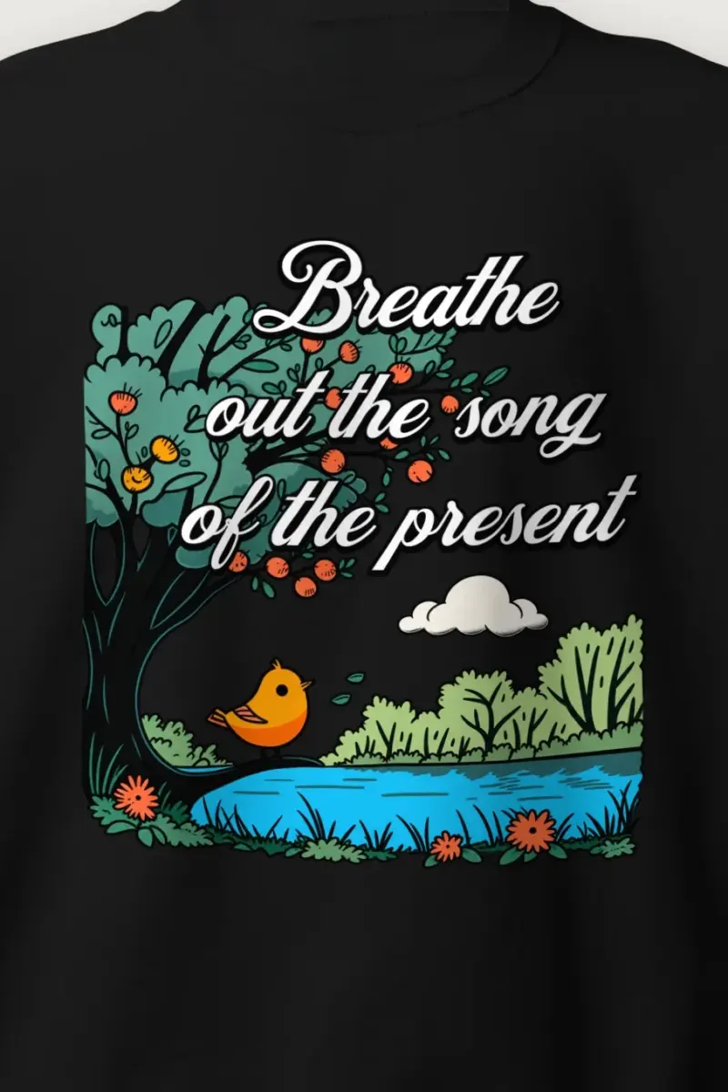 "Song Of The Present" Heavy Blend Unisex Crewneck Sweatshirt - the graphic up close