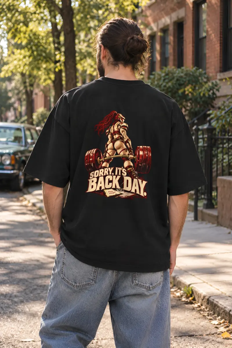 "Sorry, It's Back Day" Unisex Oversized Heavyweight Crewneck T-Shirt