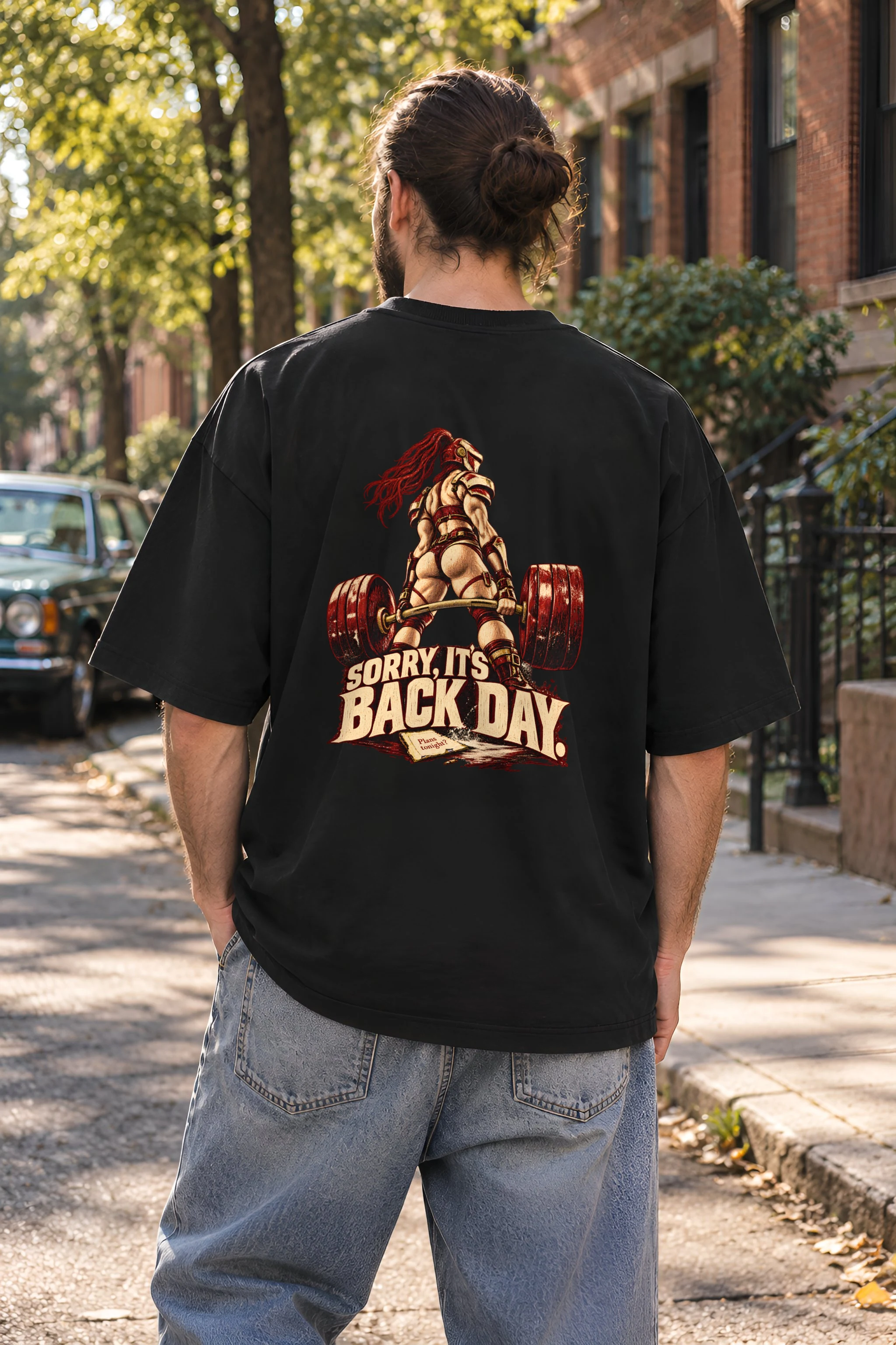 "Sorry, It's Back Day" Unisex Oversized Heavyweight Crewneck T-Shirt