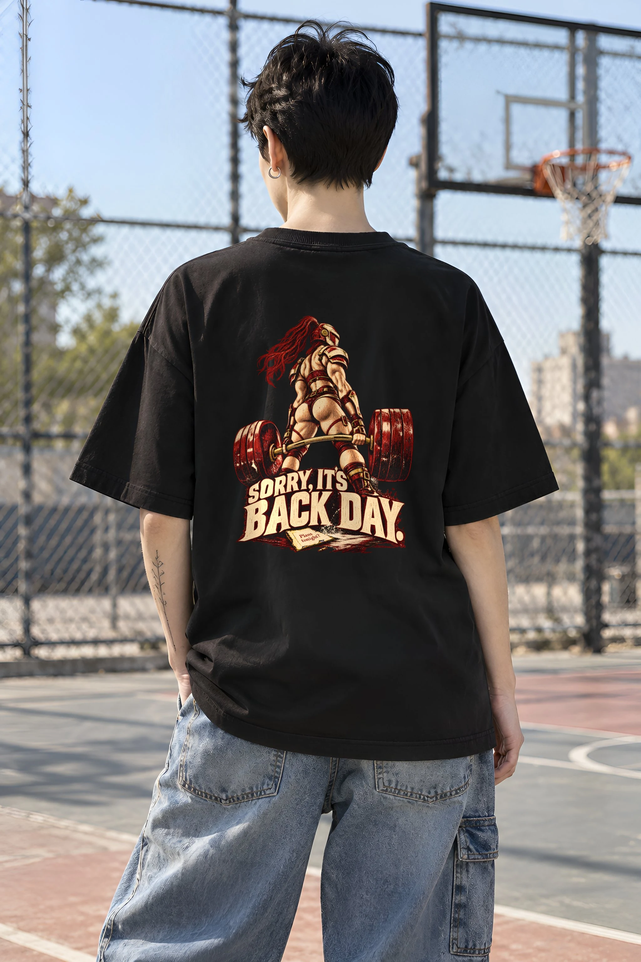 "Sorry, It's Back Day" Unisex Oversized Heavyweight Crewneck T-Shirt