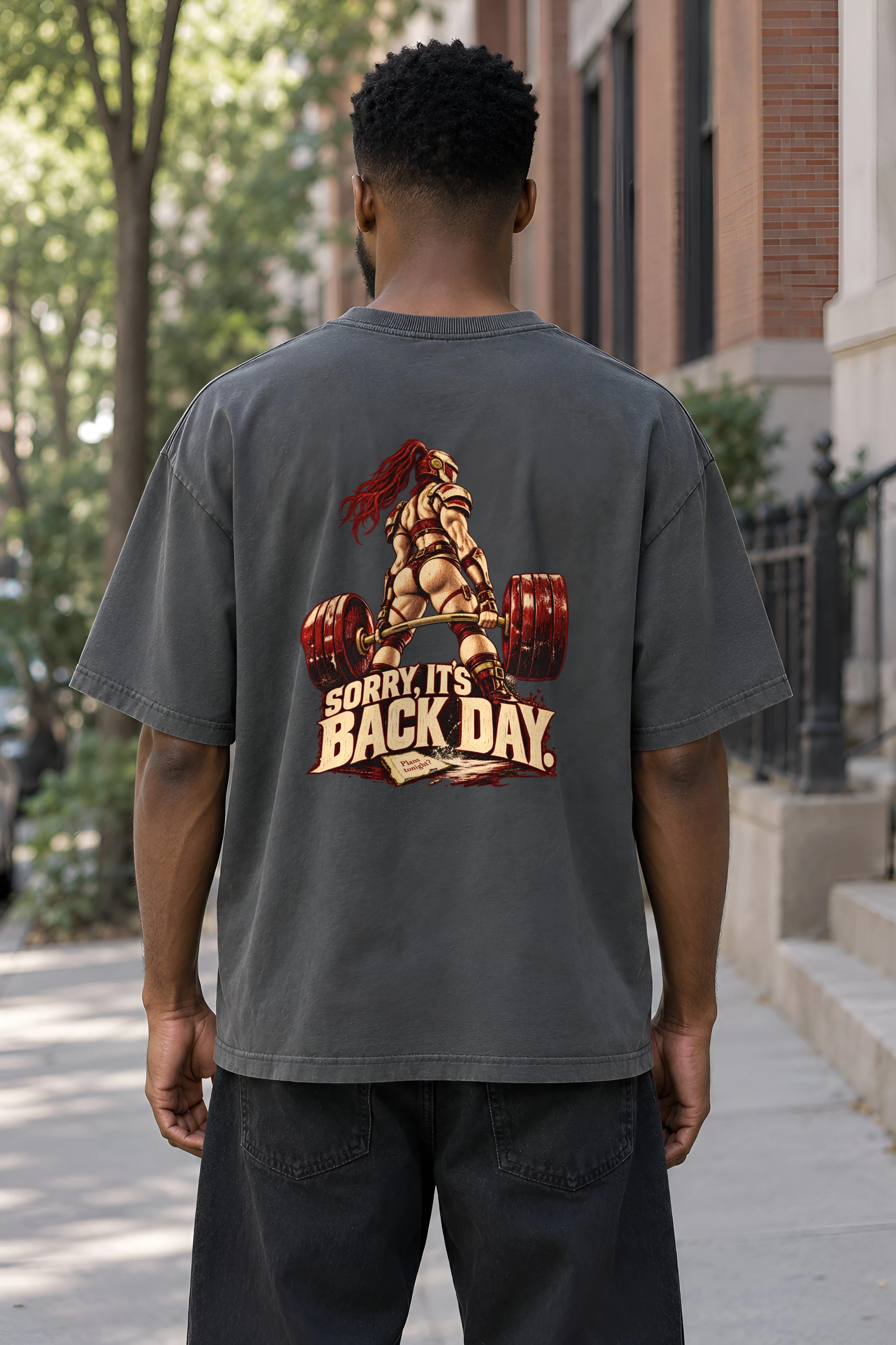 "Sorry, It's Back Day" Unisex Oversized Heavyweight Crewneck T-Shirt