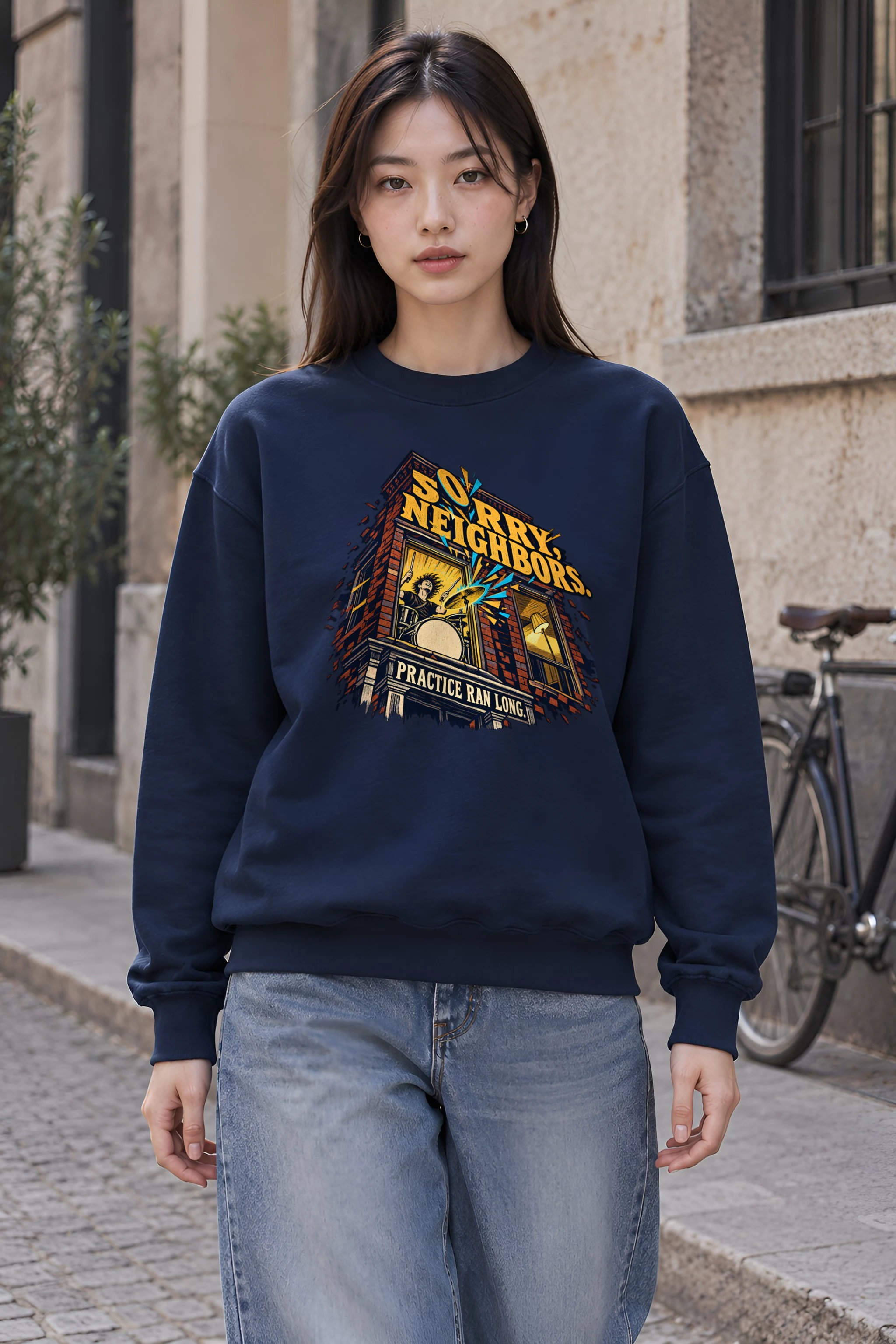 "Sorry, Neighbors Drummer" Unisex Crewneck Sweatshirt