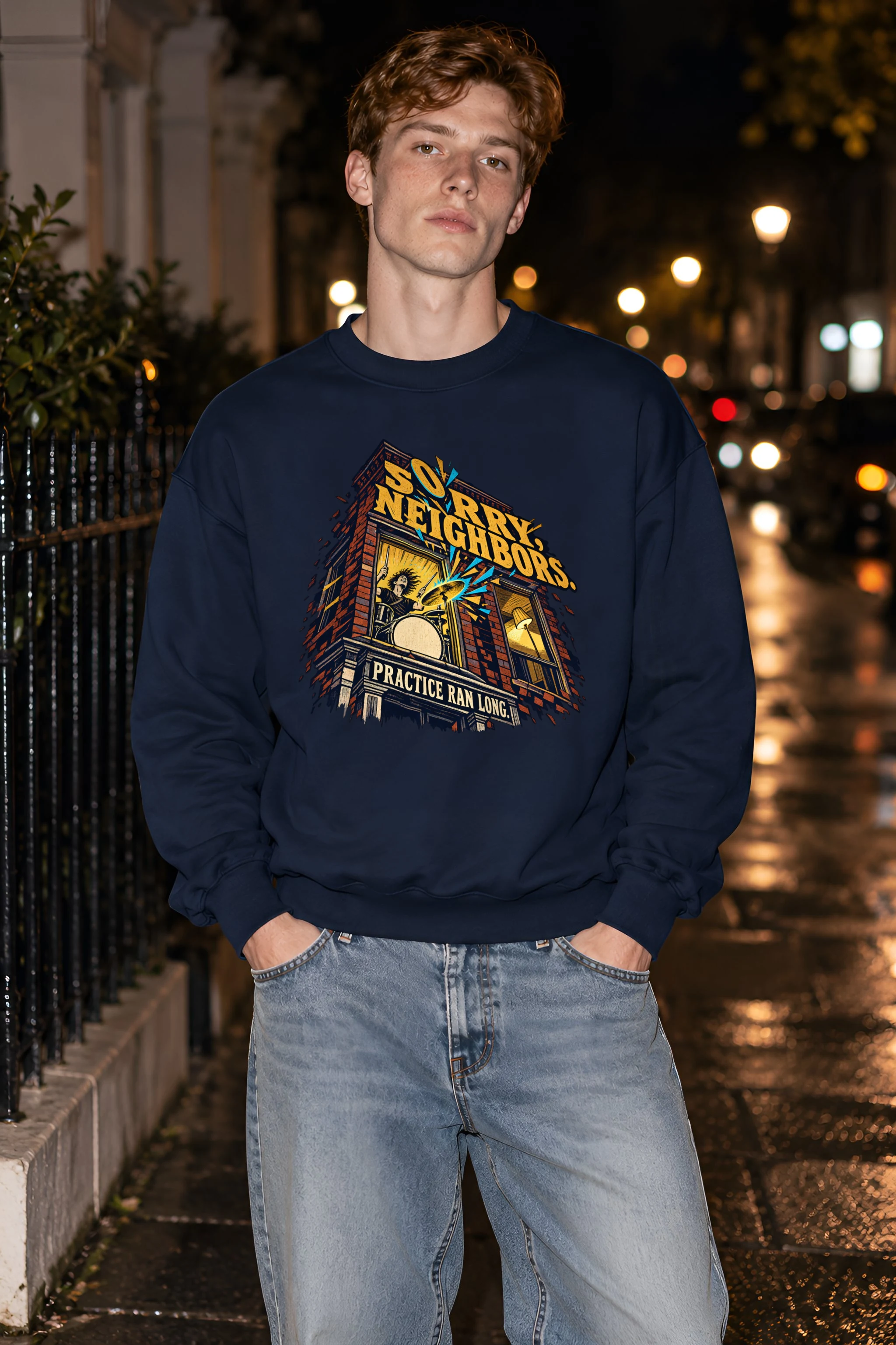 "Sorry, Neighbors Drummer" Unisex Crewneck Sweatshirt
