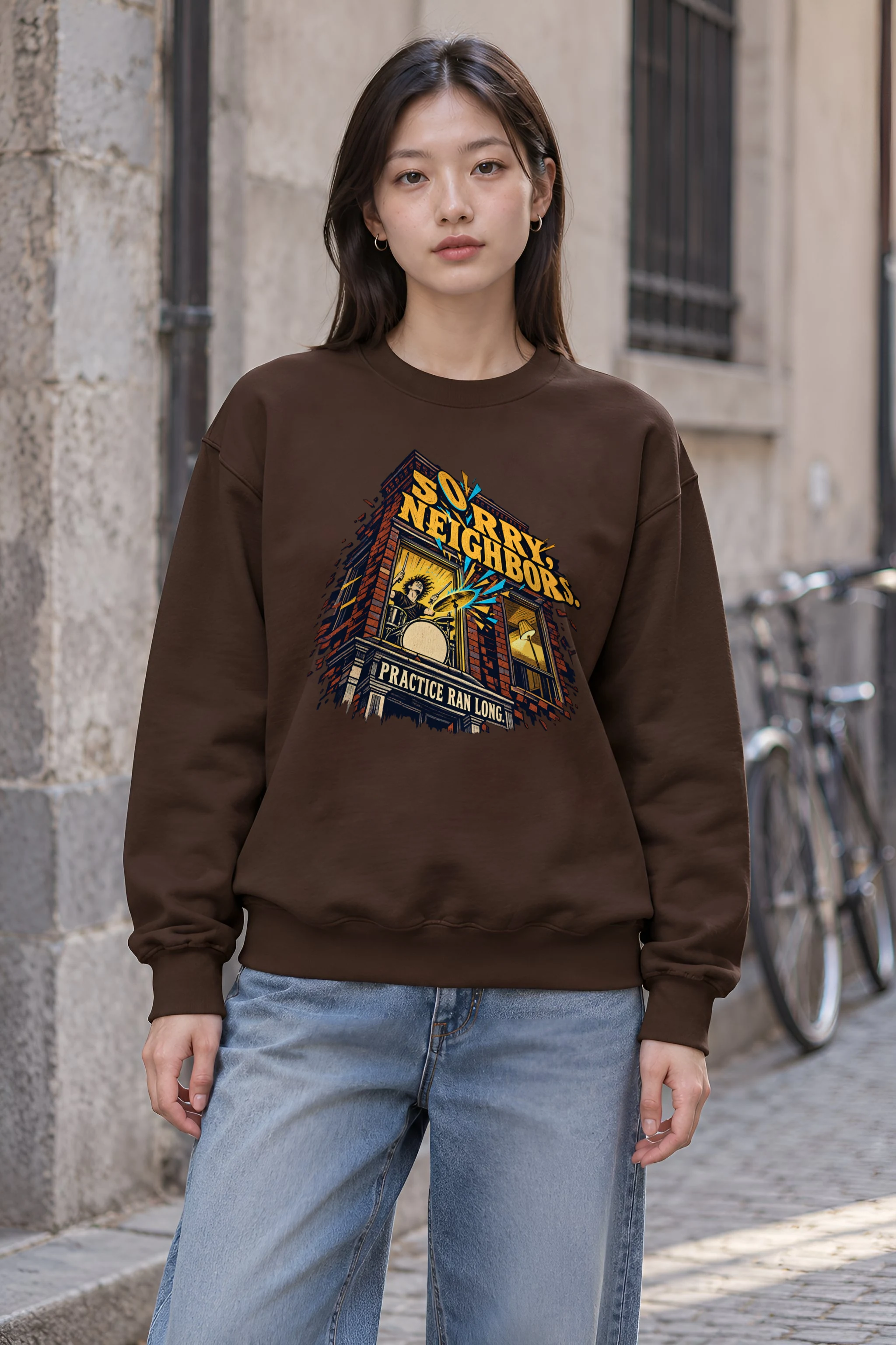 "Sorry, Neighbors Drummer" Unisex Crewneck Sweatshirt