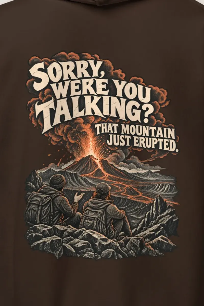 "Sorry, Were You Talking?" Heavy Blend Unisex Pullover Hoodie - the graphic up close