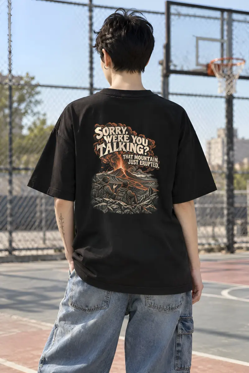 "Sorry, Were You Talking?" Unisex Oversized Heavyweight Crewneck T-Shirt