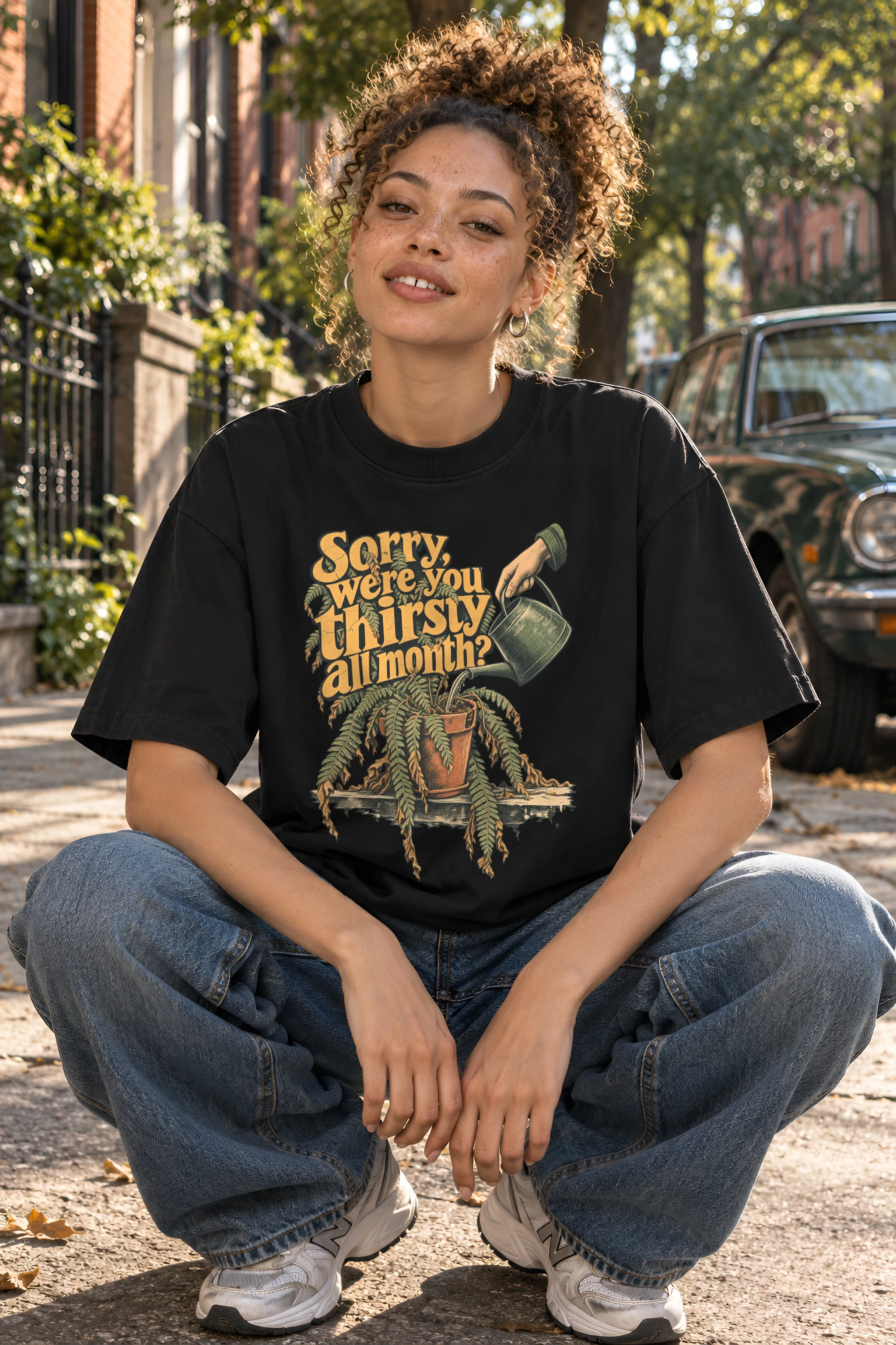 "Sorry, Were You Thirsty All Month?" Unisex Oversized Heavyweight Crewneck T-Shirt
