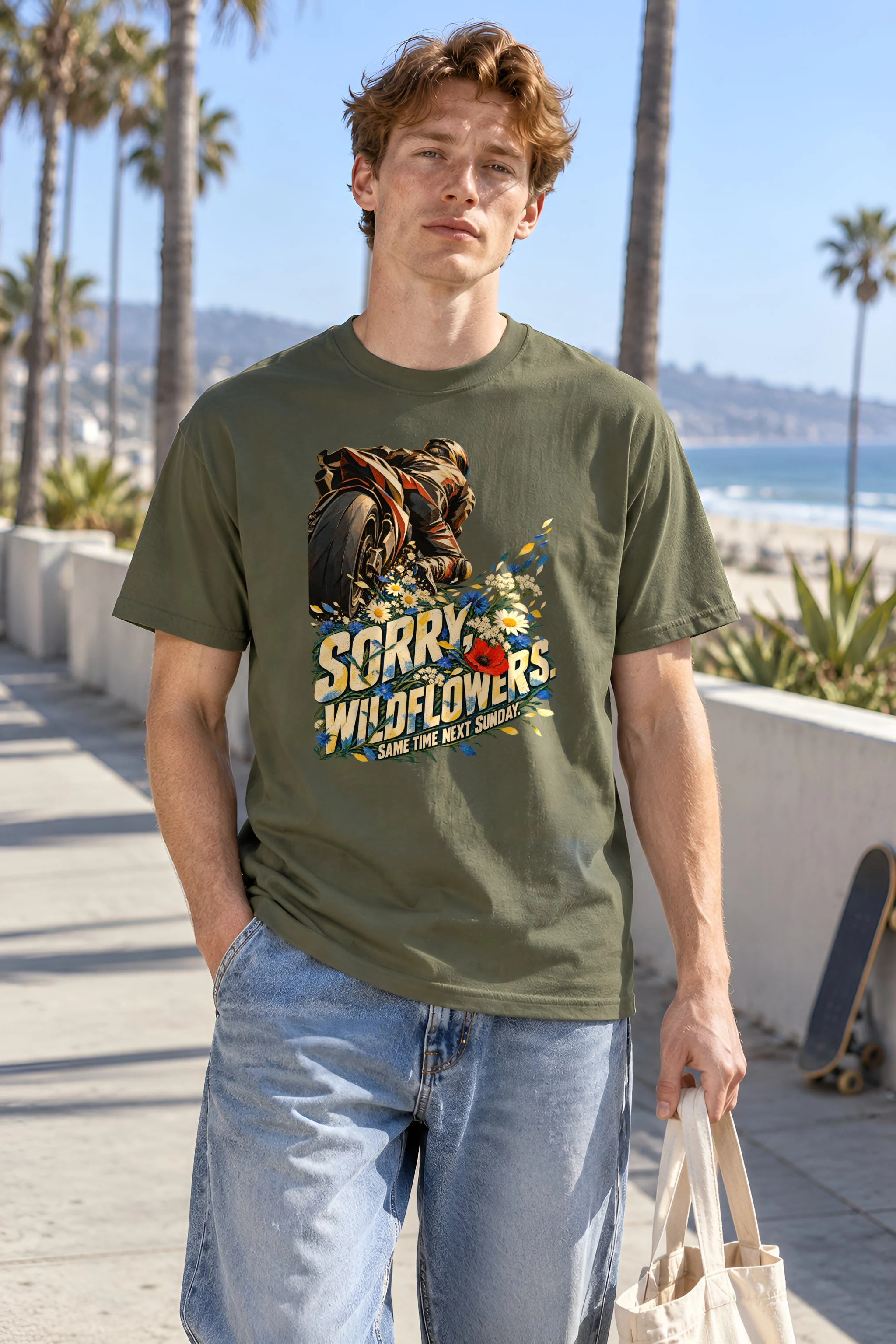 "Sorry, Wildflowers" Heavyweight Unisex Crewneck T-shirt